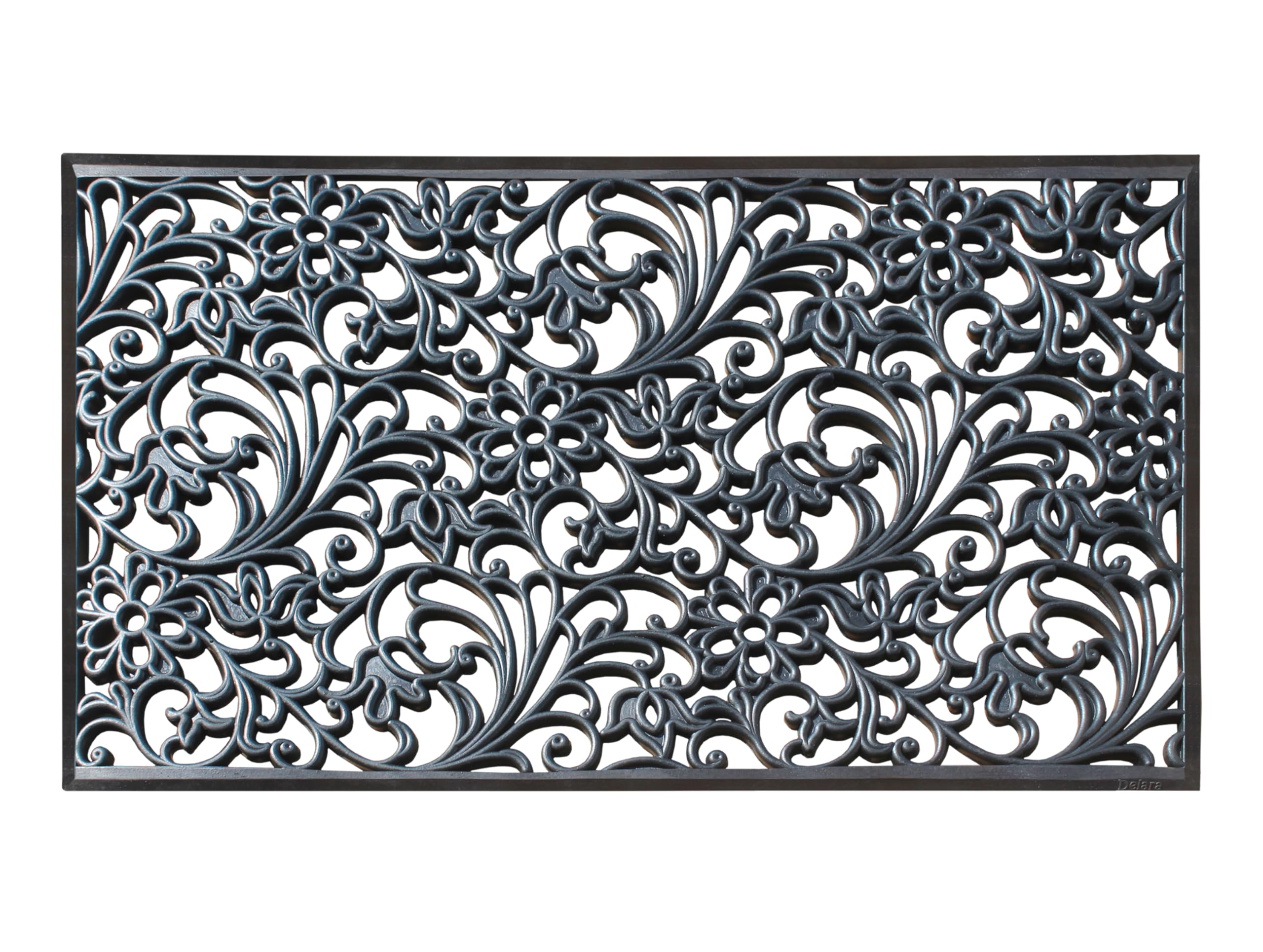 A1 Home Collections 19-LB Heavy Duty Rubber Doormat 24"×57" - Won't Blow Away | Outside Front Door Mat, Mud Dirt Scraper, Non-Slip Drainage Mat for Entryway Patio Garage, All-Weather, 100% Rubber Mats