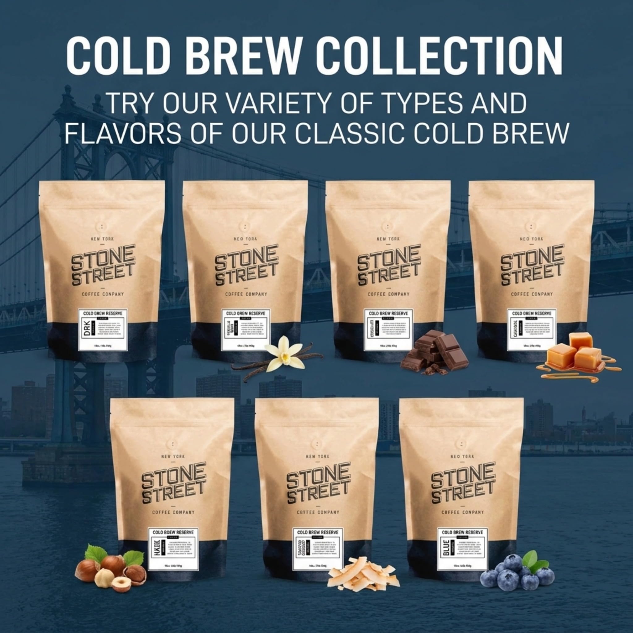Stone Street Cold Brew Coffee, Low Acid, 100% Arabica, Gourmet Coffee - Breakfast Blend, Medium Roast, Coarse Ground, 2 LB