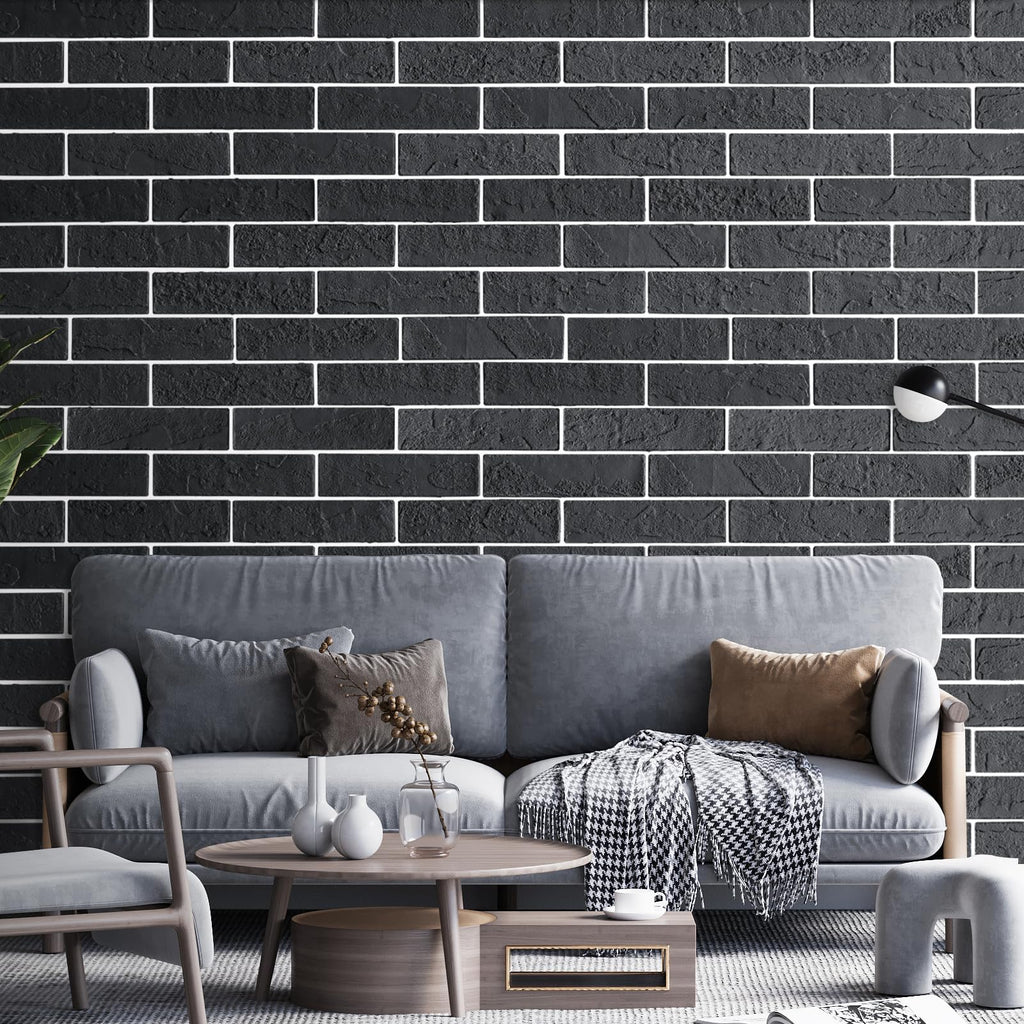 Old Town White Faux Brick Wall Tiles, 2 Pieces 3D Thin Brick Veneers