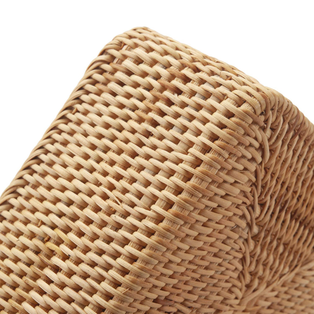 Natural Rattan Fruit Storage Baskets Rectangular Woven Wicker Box for Key Holder Remote Stackable Natural Set of 3