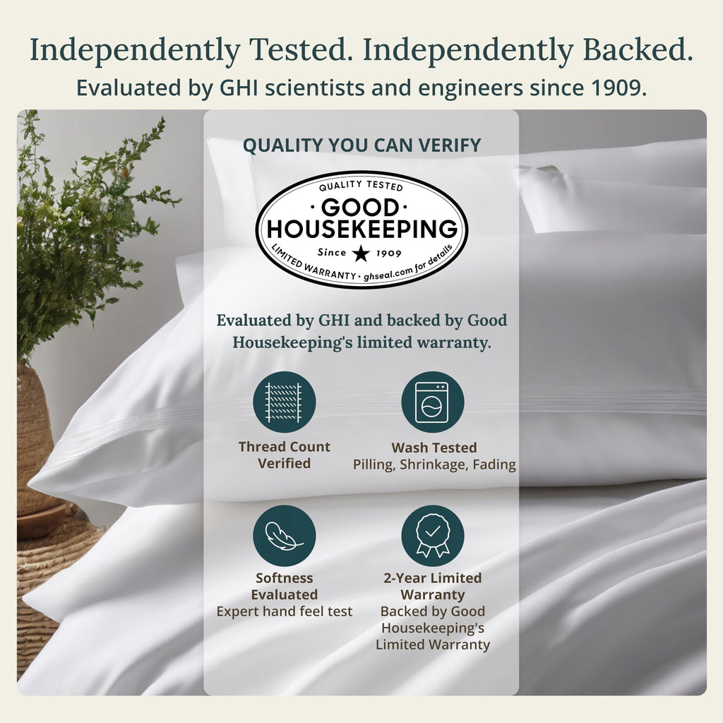 CALIFORNIA DESIGN DEN Soft & Silky 500 Thread Count 100% Cotton is Cool & Smooth, White Pillowcases Queen Size Fits Standard & Queen Pillows (Pure White)