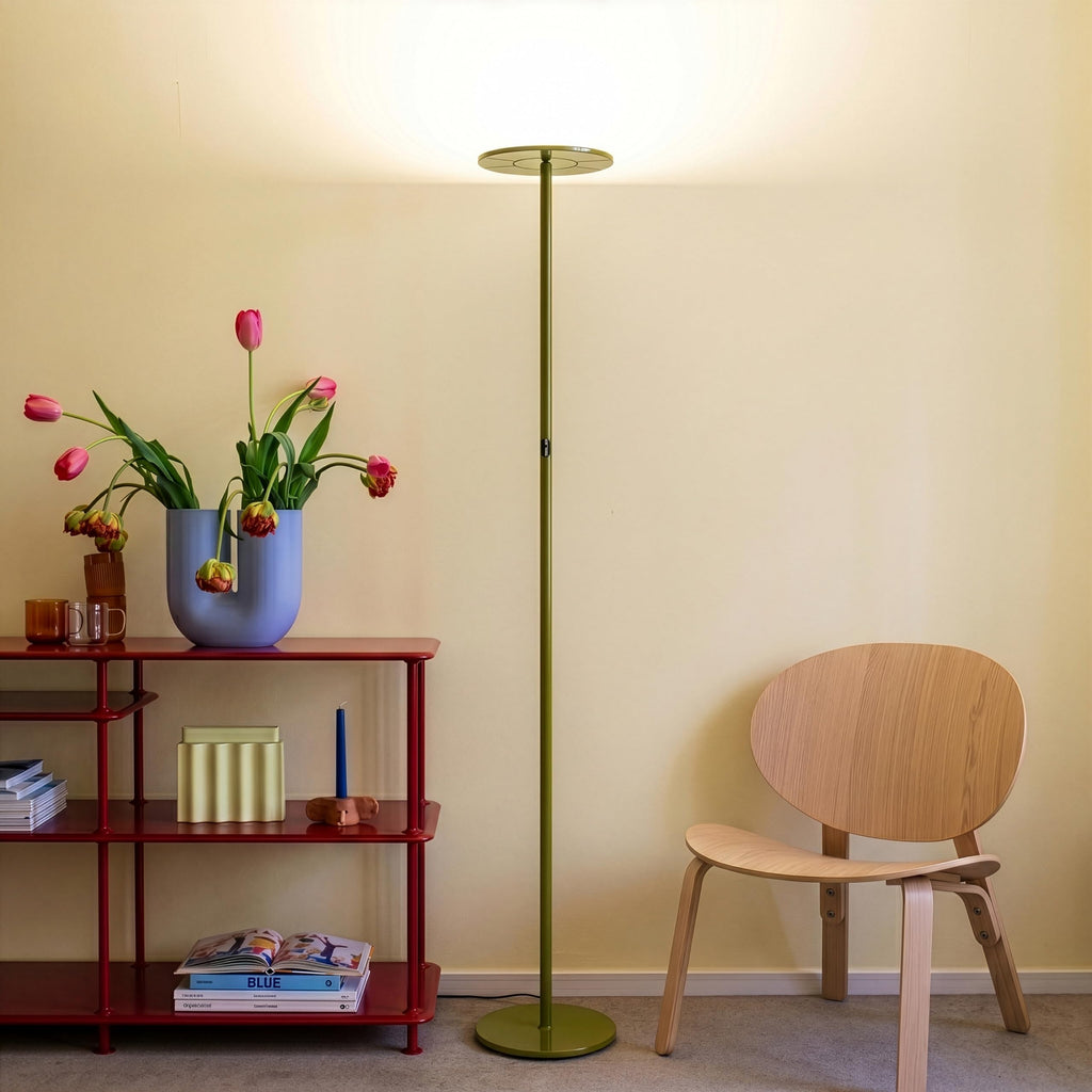 Brightech Sky LED Floor lamp, Torchiere Super Bright Floor Lamp for Living Room Decor & Office - Dimmable, Tall Standing Lamp with Warm Light for Bedroom & Reading - Bronze