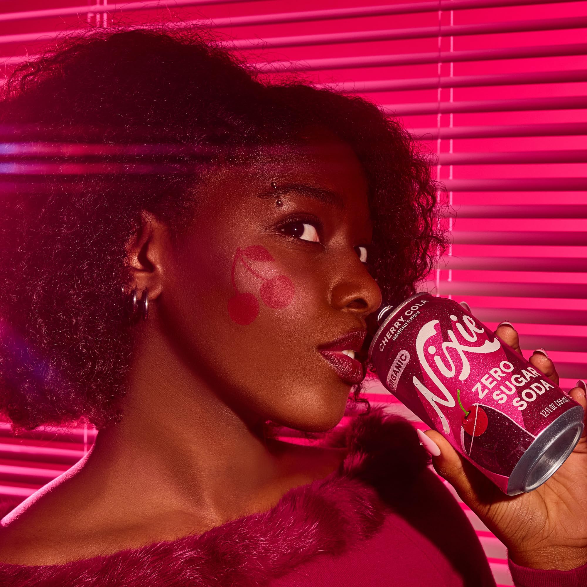 Nixie Organic Zero Sugar Soda, NEW Cherry Cola, Healthy Soda Pop, Non-GMO, 0 Sugar, 0 Calories, 40mg Caffeine, 12oz Cans (12 Pack)