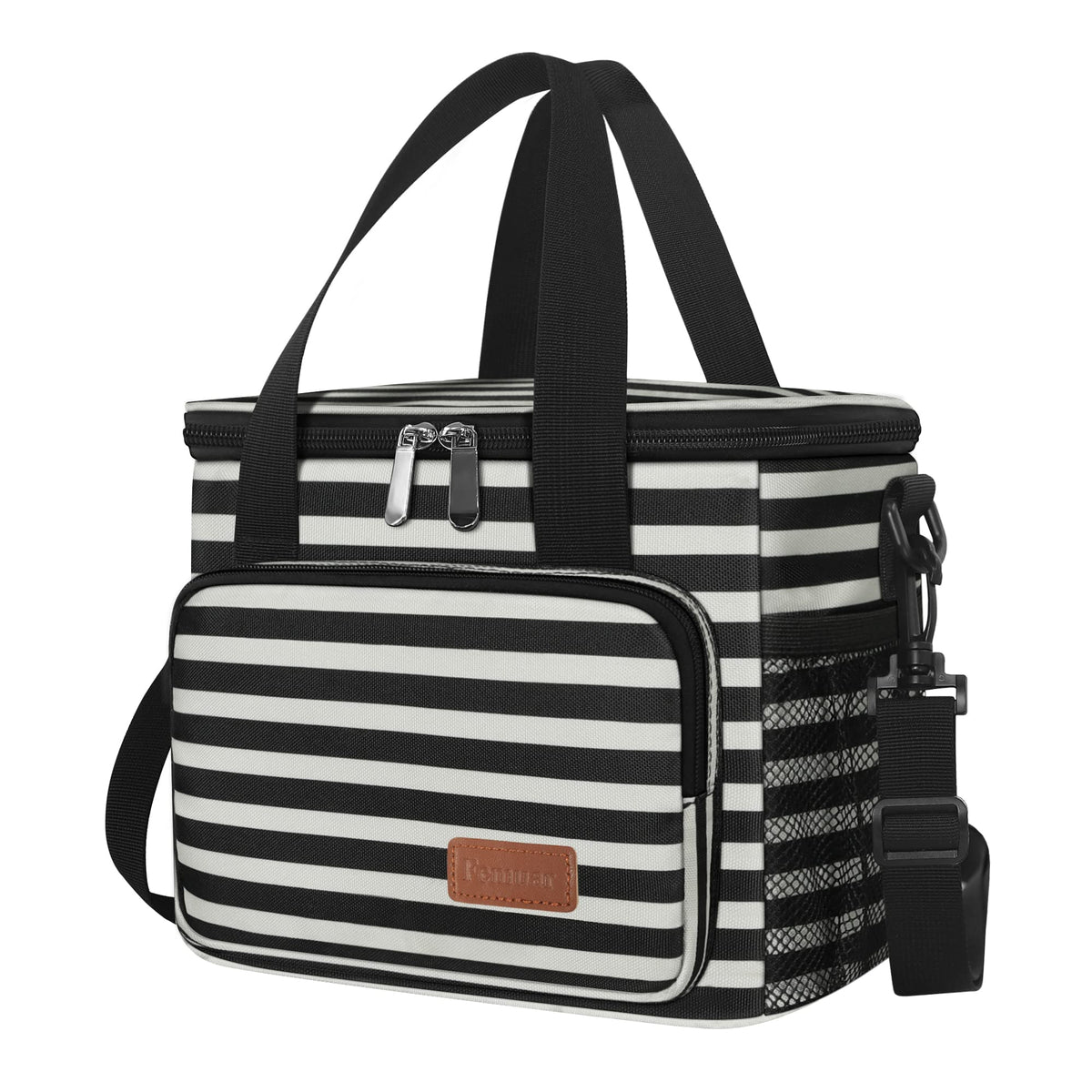 Femuar Lunch Bags for Women/Men, Insulated Lunch Bag for Work Office Picnic - Large Lunch Cooler Bag Leakproof Lunch Box with Adjustable Shoulder Strap for Adults - Grey (15L)