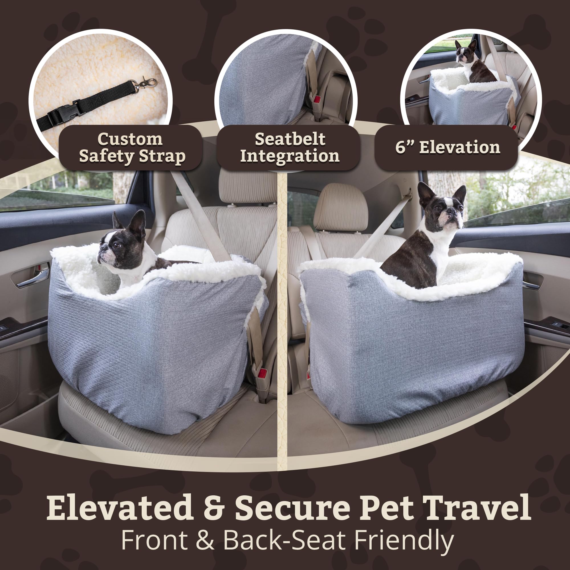 SNOOZER PET Products Lookout 1 Dog CAR SEAT, Birch Diamond, Small