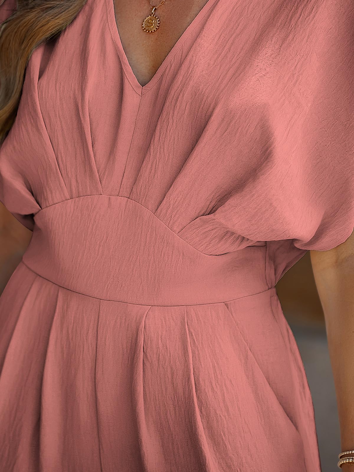 CUPSHE One Piece Jumpsuits for Women Casual Summer V Neck Batwing Sleeve Wide Leg Elegant Overalls Sexy Vacation Outfits