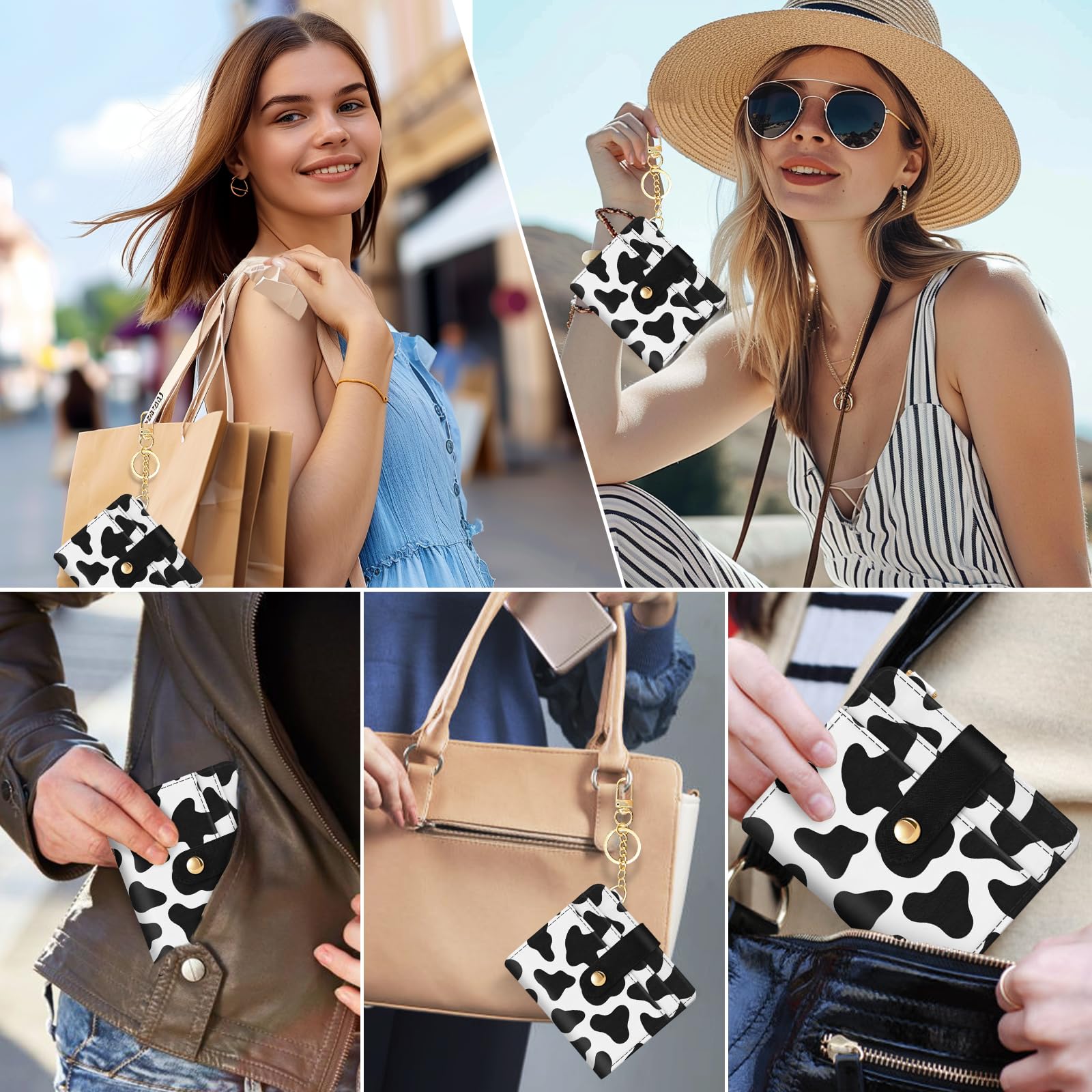 Jogjam Small Ladies Wallet, Rfid Slim Thin Compact Credit Card Women Wallet, PU Leather Bifold Cash Wallet, Zipper Coin Pocket & ID Window, Female Gifts Beige and Brown