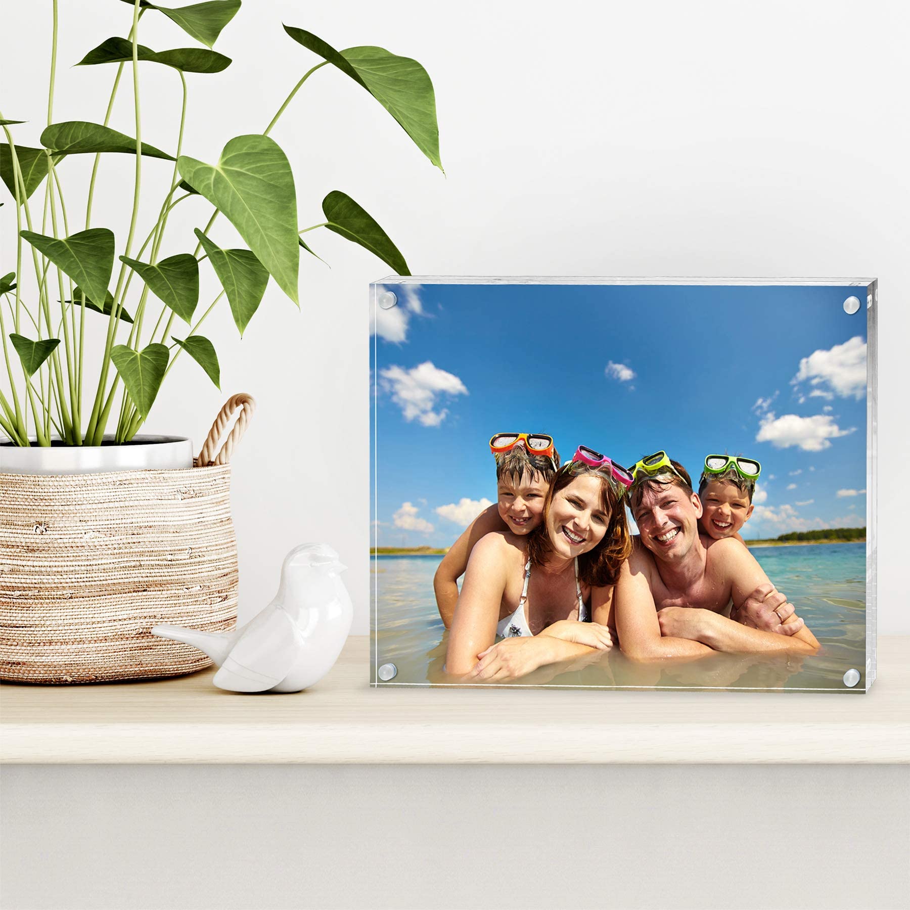 Americanflat 3.5x5 Acrylic Picture Frame - Double Sided Frames with Magnetic Corners - Transparent Acrylic Frames for Desk or Tabletop Display - 3.5x5 Picture Frame with Microfiber Cloth Included