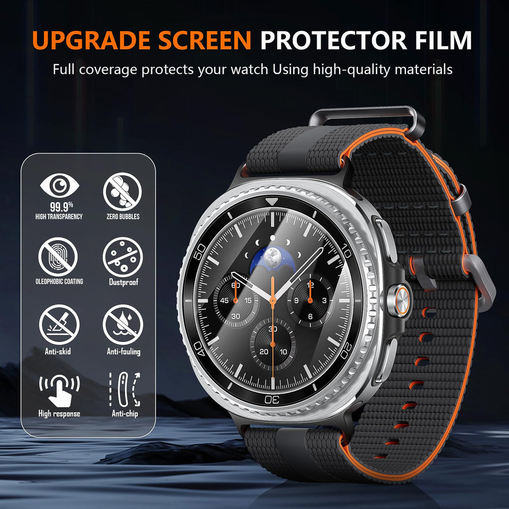 Suoman 4-Pack for Samsung Galaxy Watch 4 Classic 46mm Tempered Glass Screen Protector for Galaxy Watch 4 Classic 46mm Smartwatch [2.5D 9H Hardness] [Anti-Scratch]