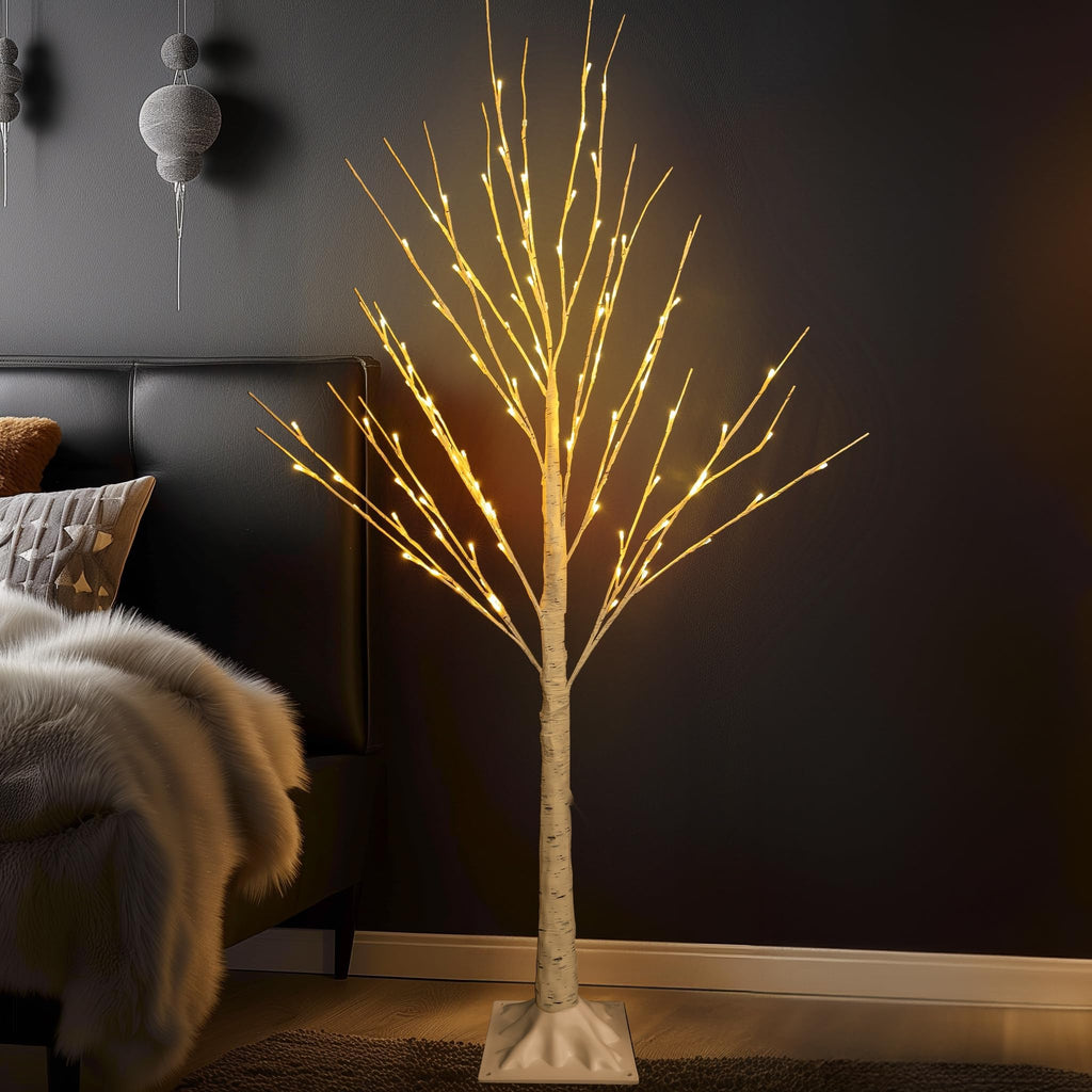 Dazzle Bright Lighted Tree, 6 Ft Birch Tree with Fairy Lights for Decoration Inside Outside, Birch Tree with 144 LED Lights for Christmas Holiday Wedding Home Room Decor, 2 Pack