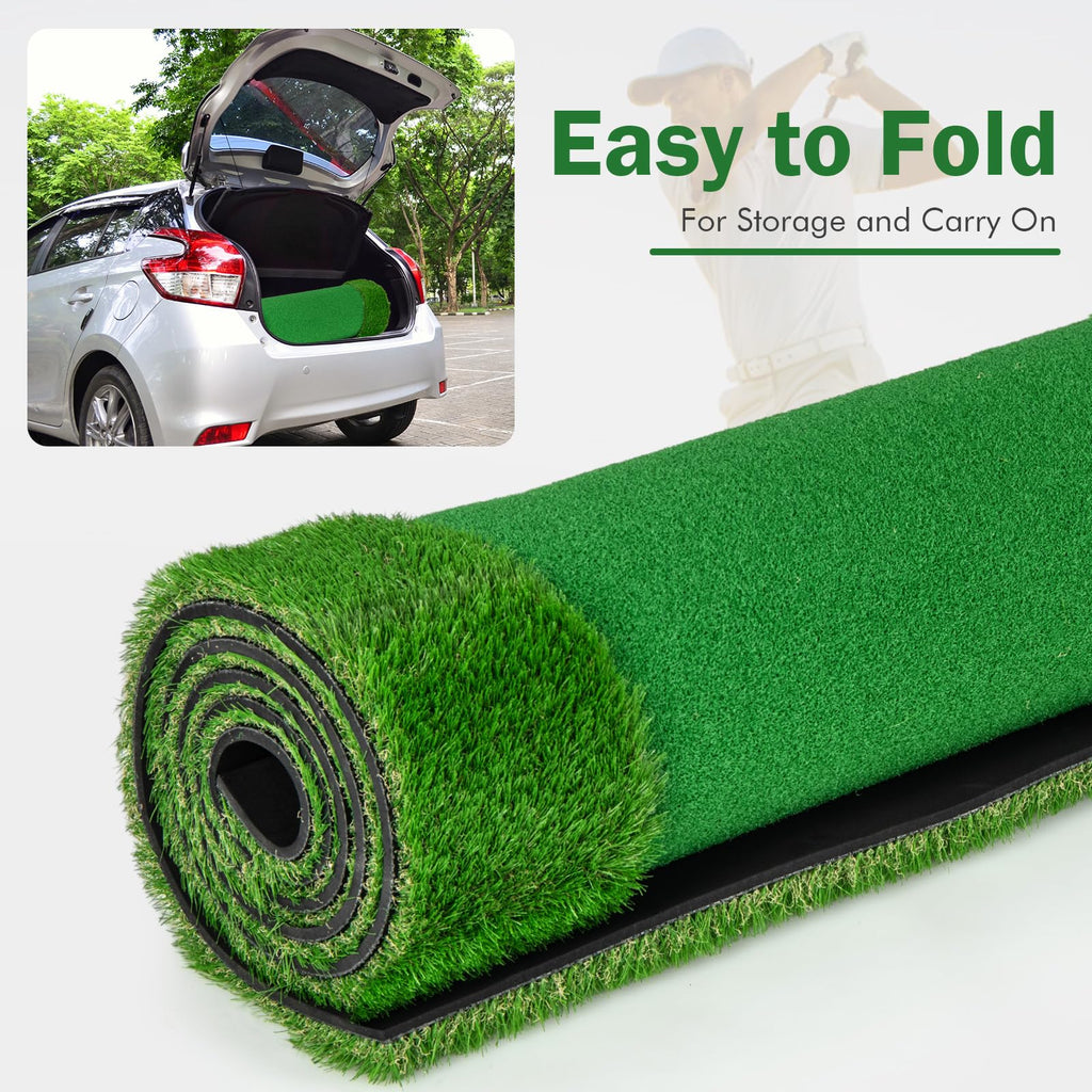 Tangkula 10 FT Golf Putting Green, Large Professional Golf Training Mat with Realistic Artificial Grass Turf, 3 Holes, 3 Flags and Cups for Indoor Outdoor Putting Practice