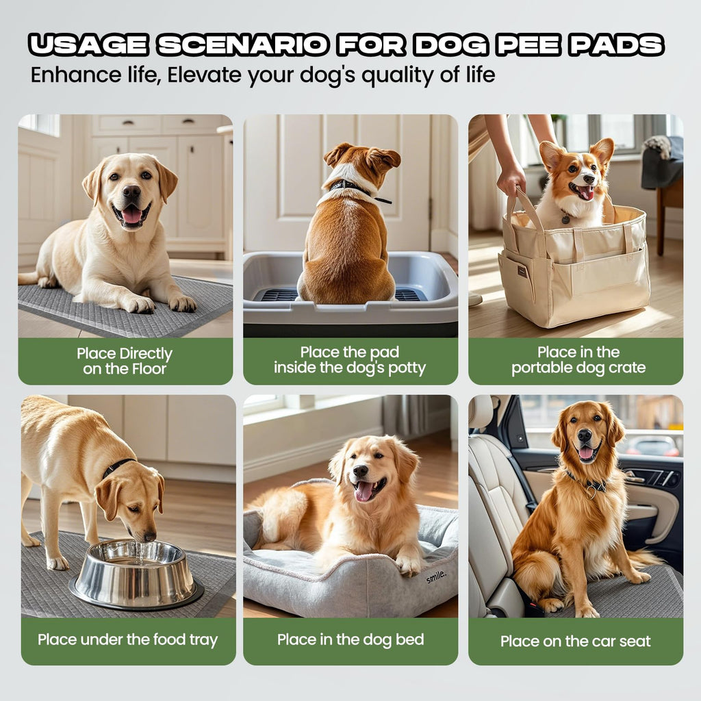 Puppy Pads 30 Count Small 22x22in Bamboo Training Pads Deodorizing Leakproof Quick Drying Dog Pee Pads Super Absorbent Disposable Pee Pads for Dogs Puppies, Doggie, Cats, Rabbits