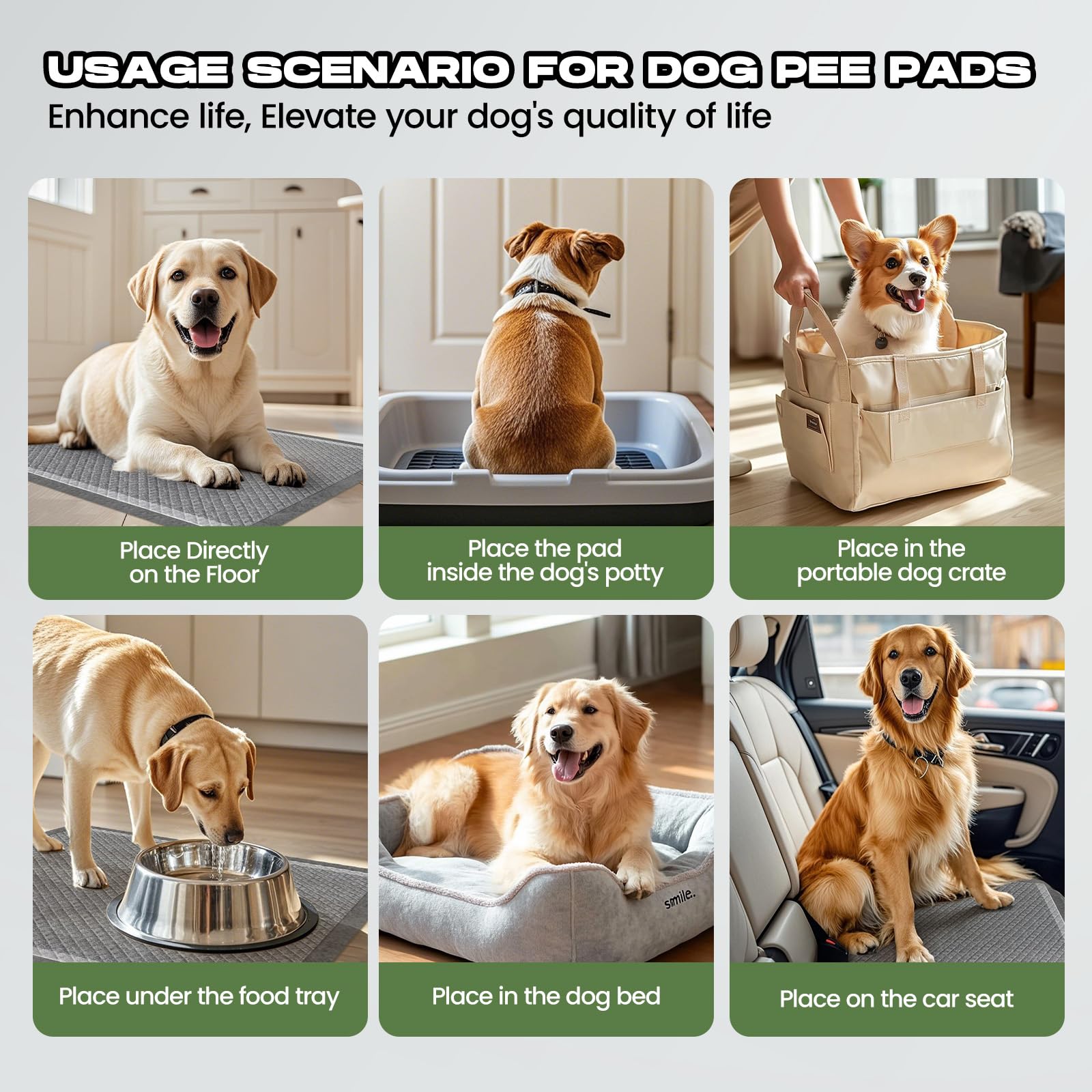 Puppy Pads 30 Count Small 22x22in Bamboo Training Pads Deodorizing Leakproof Quick Drying Dog Pee Pads Super Absorbent Disposable Pee Pads for Dogs Puppies, Doggie, Cats, Rabbits