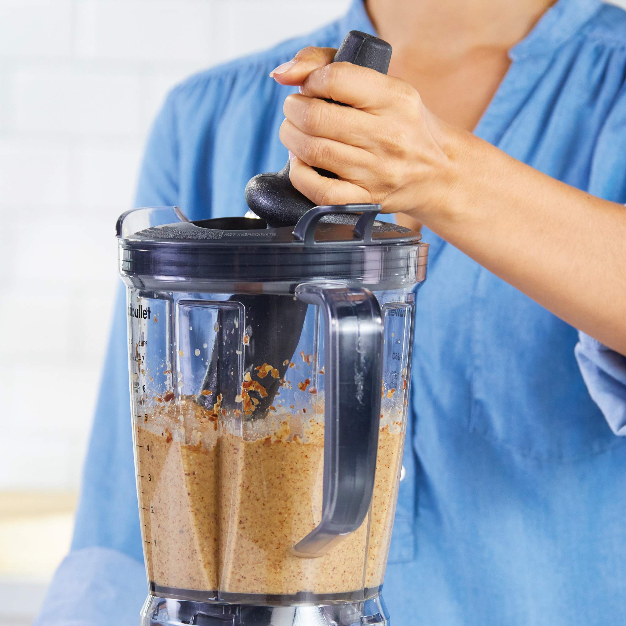 nutribullet Full-Size Blender Combo, Single-Serve & Large Capacity, 1200W, 64oz Pitcher, 32oz Cup, Extractor Blade, 3-Speed, Pulse, Smoothies, Soups, Sauces, Easy Cleaning, Matte Black, NBF50500AK