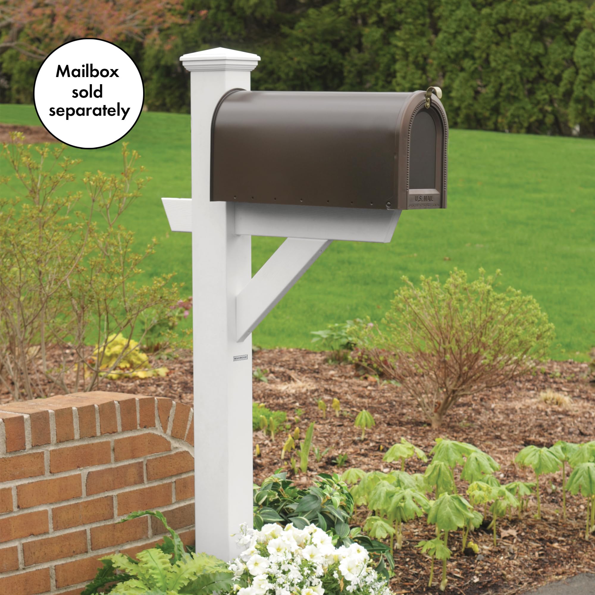 Highwood AD-MLBX1-BKE Hazelton Mailbox Post, Black