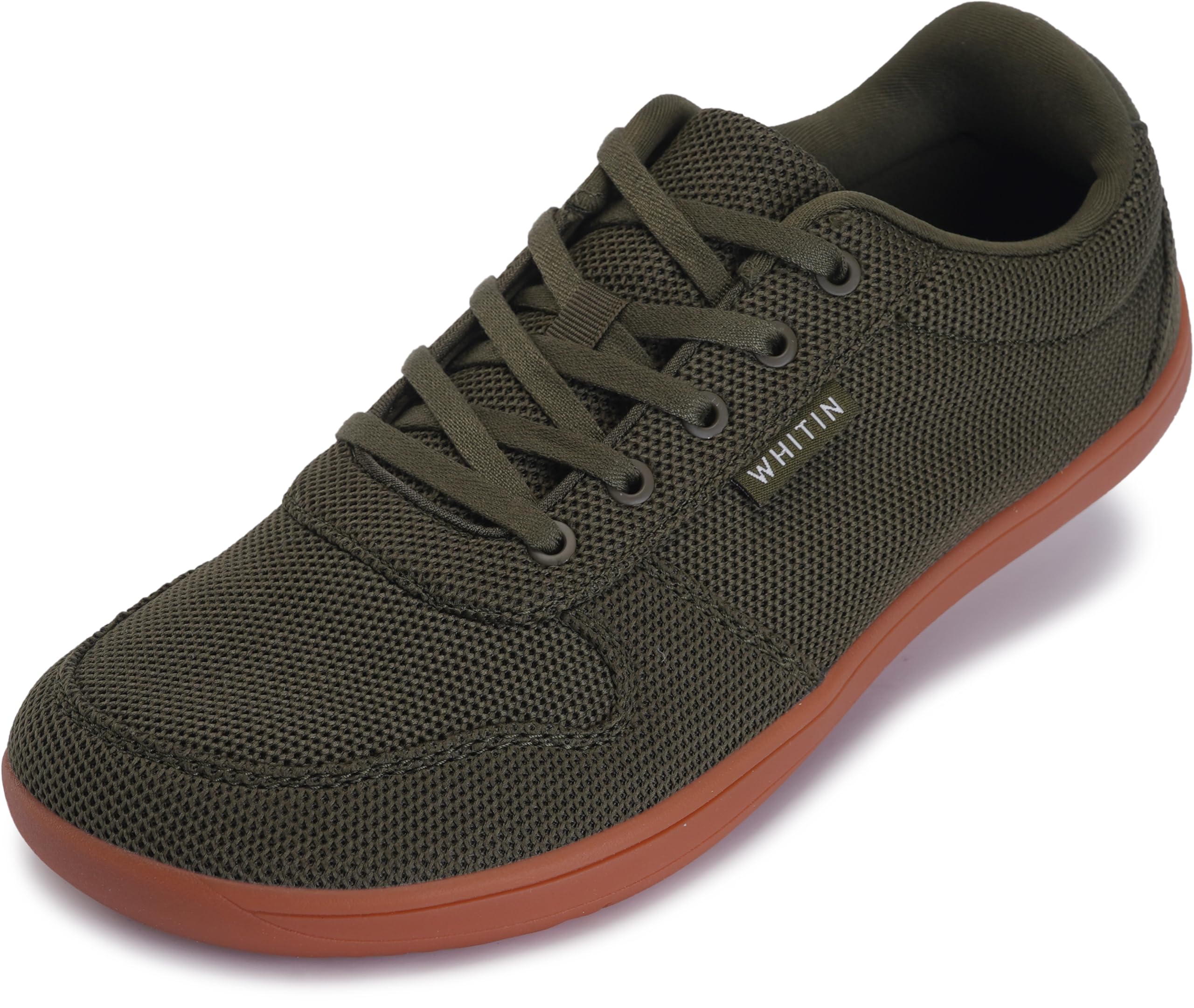 WHITIN Men's Wide Toe Box Barefoot Sneakers + Breathable Knit Walking Shoes