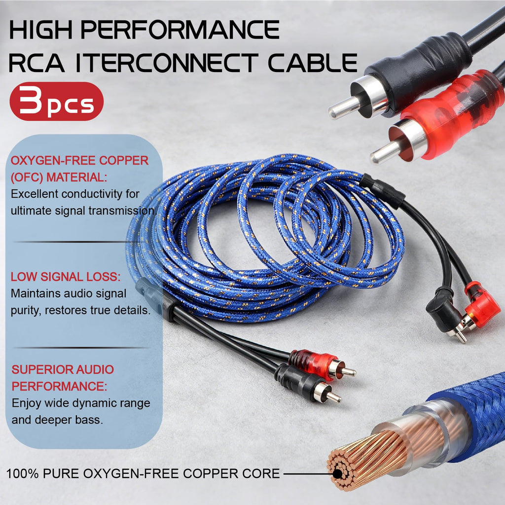 0 Gauge Amp Wiring Kit,3000 Watt Amplifier Sub Installation Kit Make Connections and Brings Power to Your Radio,Subwoofers and Speakers