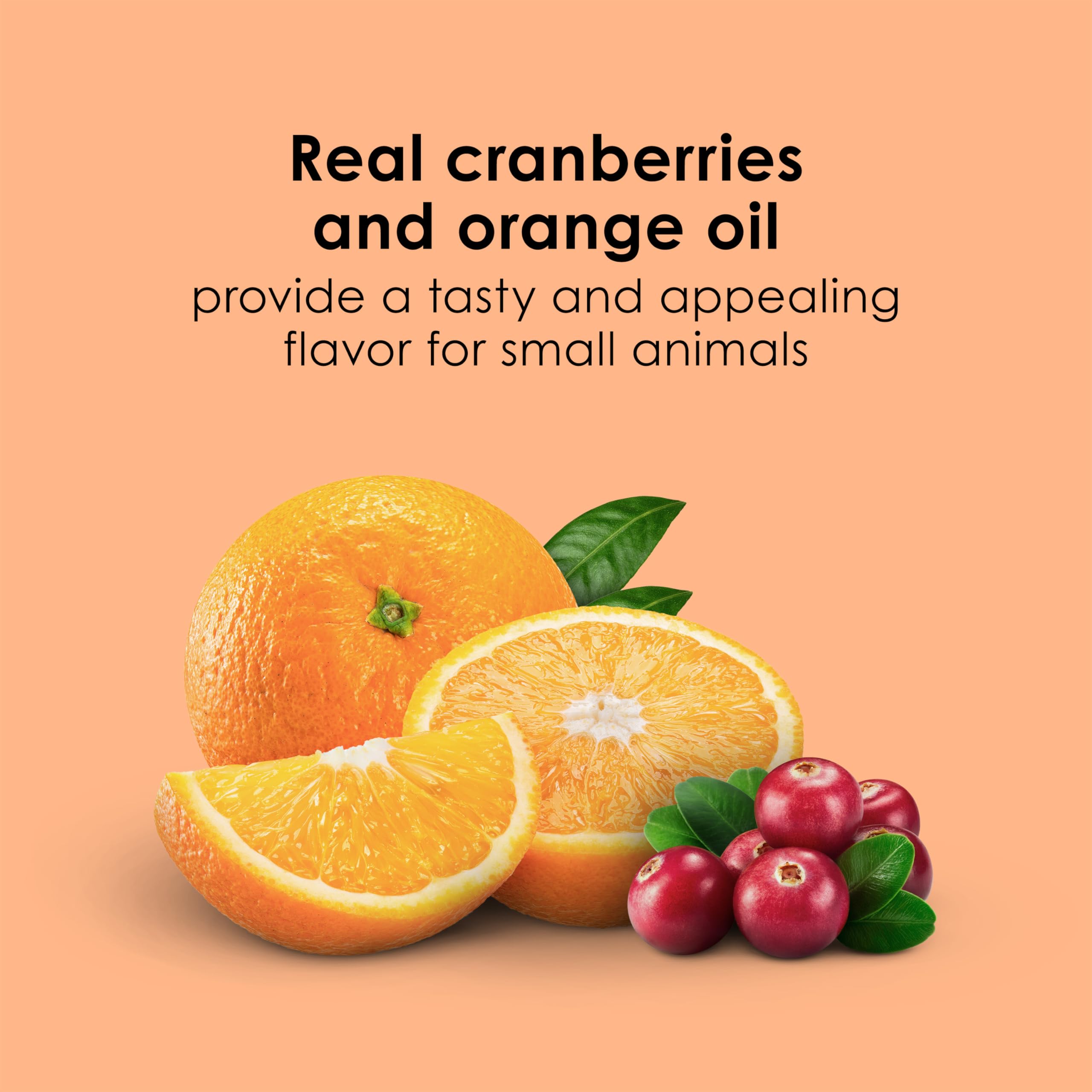 Kaytee Super C Bites Treat For Pet Guinea Pigs, Adult Rabbits, Chinchillas, and Other Small Animals, Cranberry and Orange, 4 oz