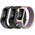Sport Loop Nylon Watch Bands Compatible with Fitbit Charge 6/5, Adjustable Breathable Replacement Soft Nylon Loop Wristband for Women/Men