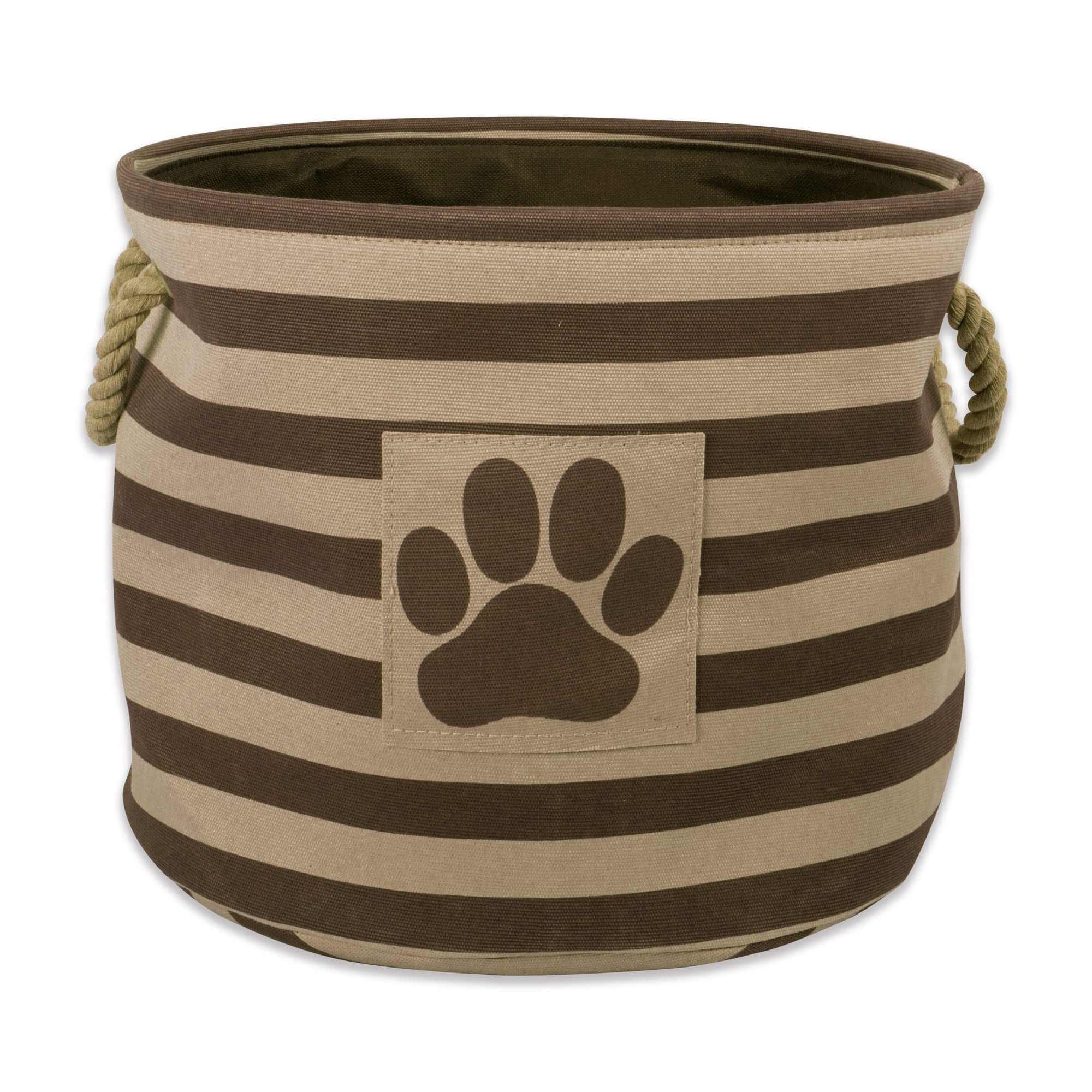 Bone Dry Pet Storage Collection Striped Paw Patch Bin, Aqua, Small Rectangle