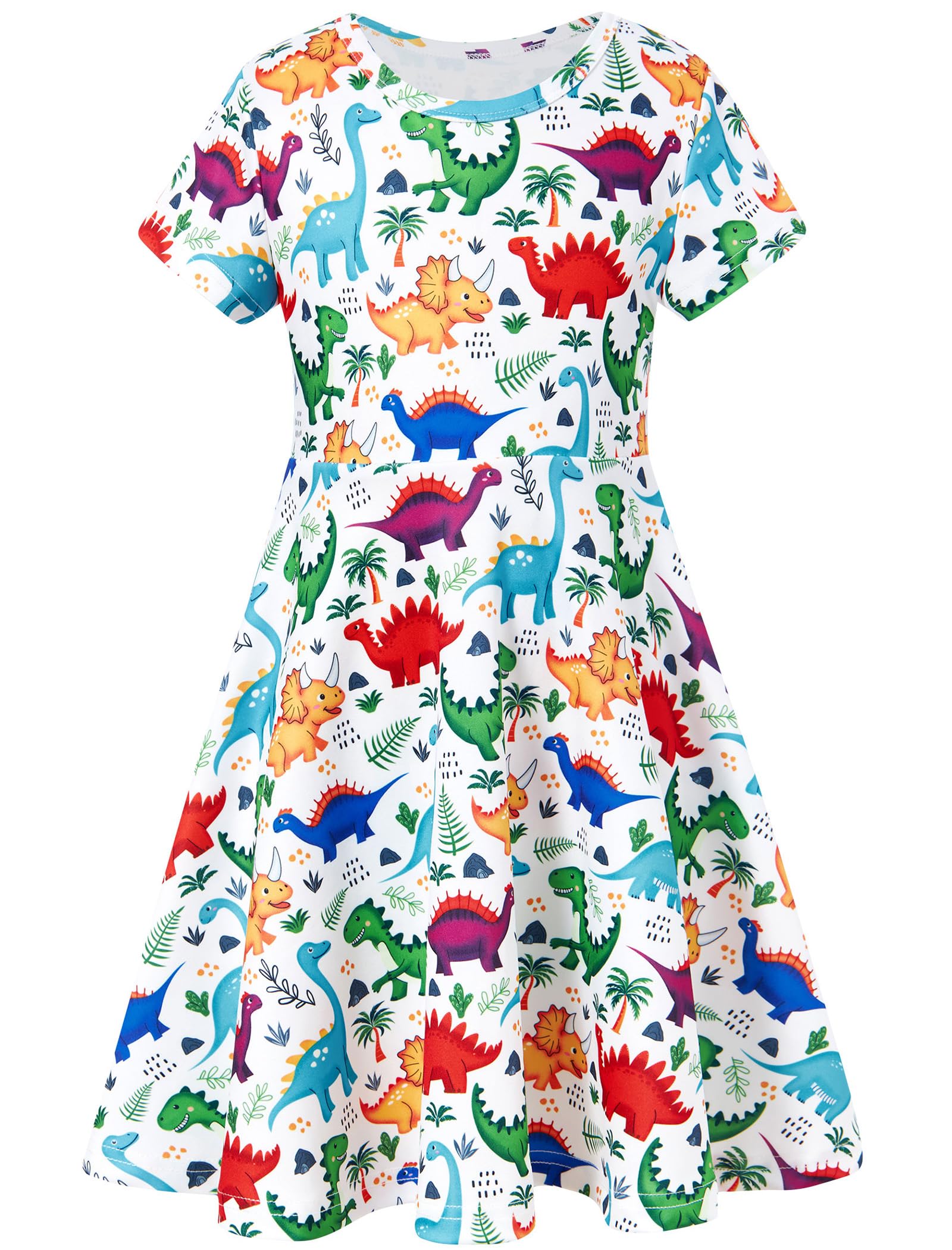 ALISISTER Little Girls Dress Short Sleeve Toddler Summer Sundress 2-9T