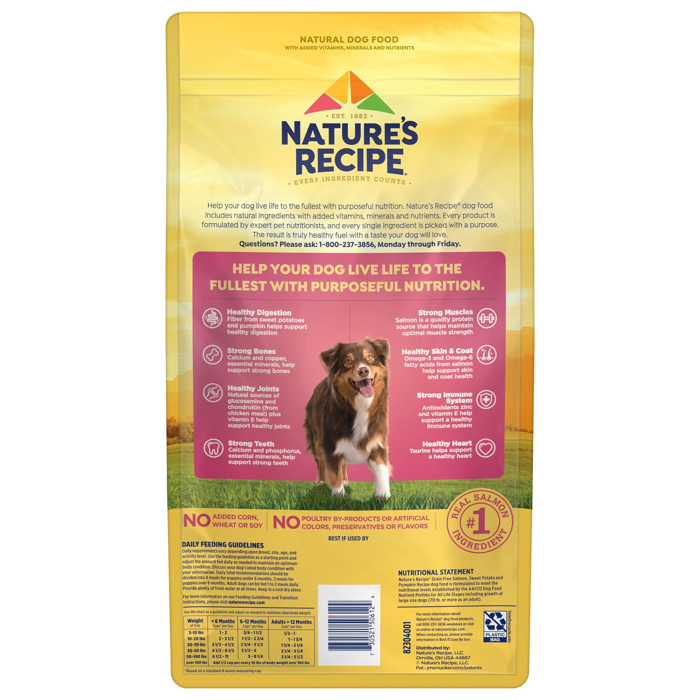Nature's Recipe Grain Free Dry Dog Food, Salmon, Sweet Potato & Pumpkin Recipe, 4 lb. Bag