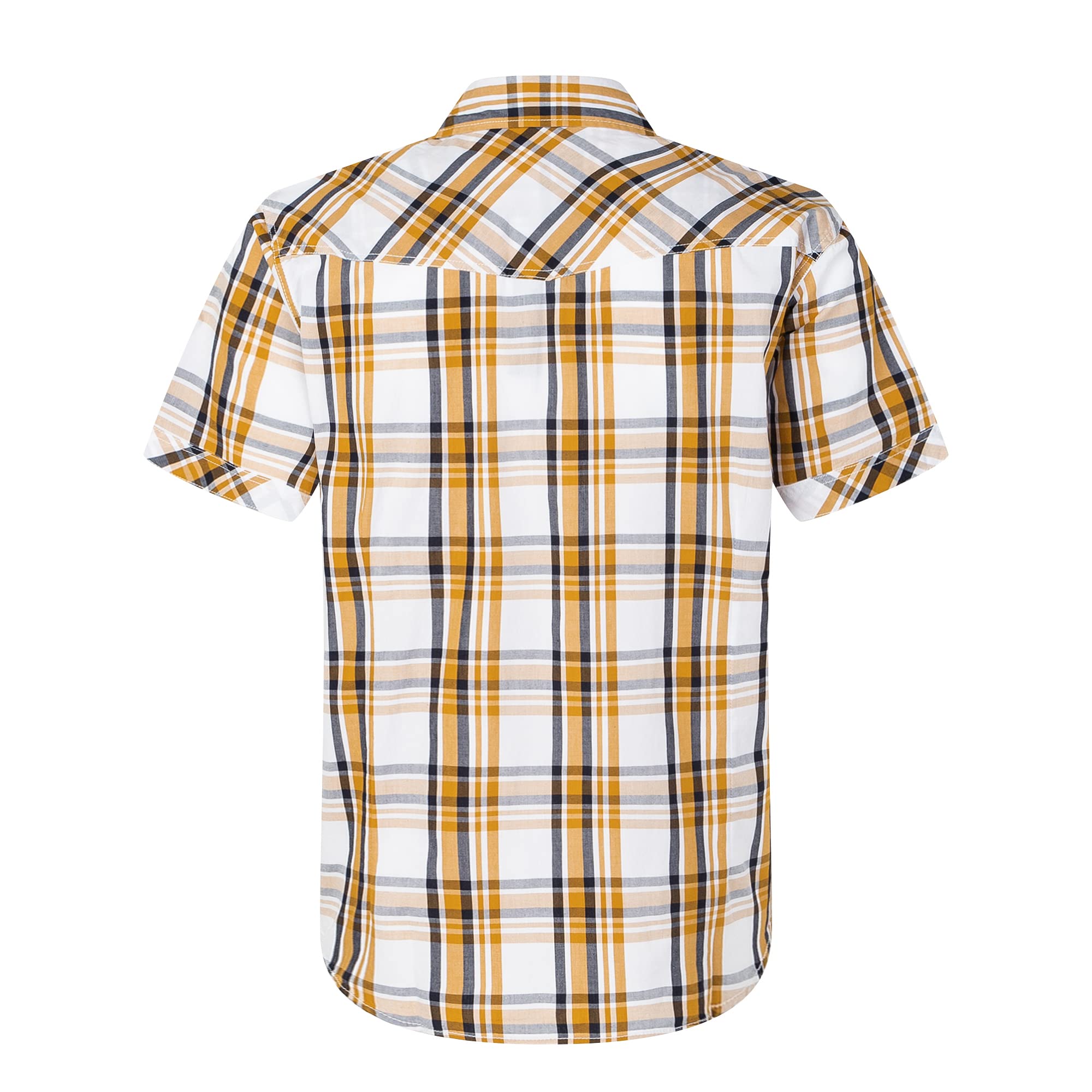 Men's Western Snap Casual Shirt Two Pocket Short Sleeve Shirt