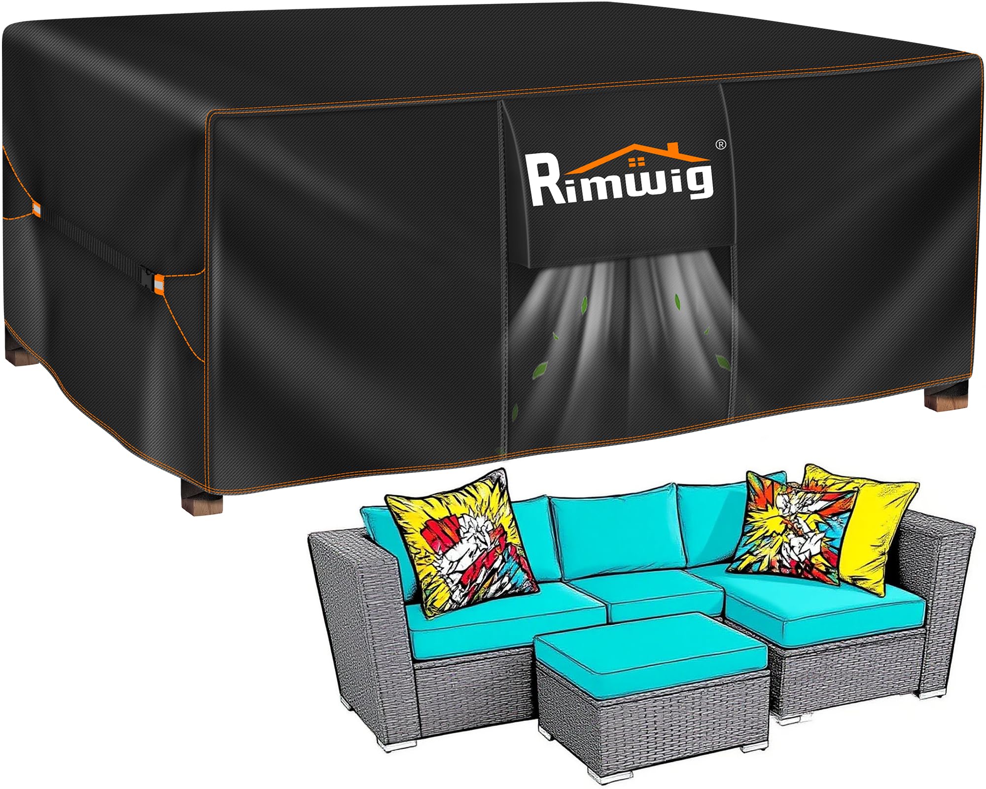 Extra large Patio Furniture Set Covers Waterproof, outdoor furniture covers clearance, Sectional Sofa Couch Set Covers, Outside Table Chair Set Cover Rectangular Heavy Duty 110" L x 57" W x 28" H