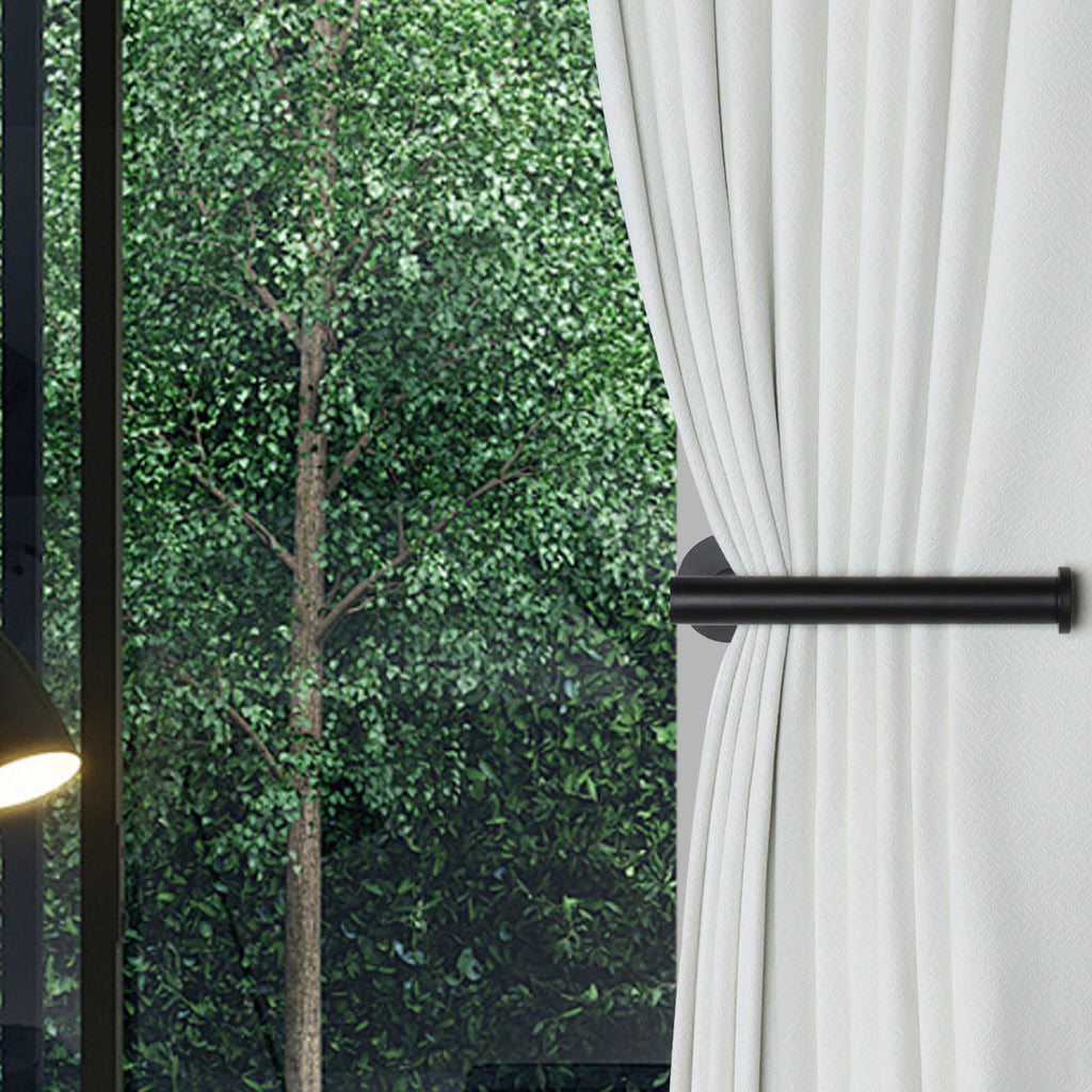 Groleca 2 Pack Adhesive Curtain Holdbacks Curtain Tie Backs Curtain Holdbacks No Drill Curtain Pull Backs Adhesive Curtain Hooks Curtain Holders for Drapes (2, Black)