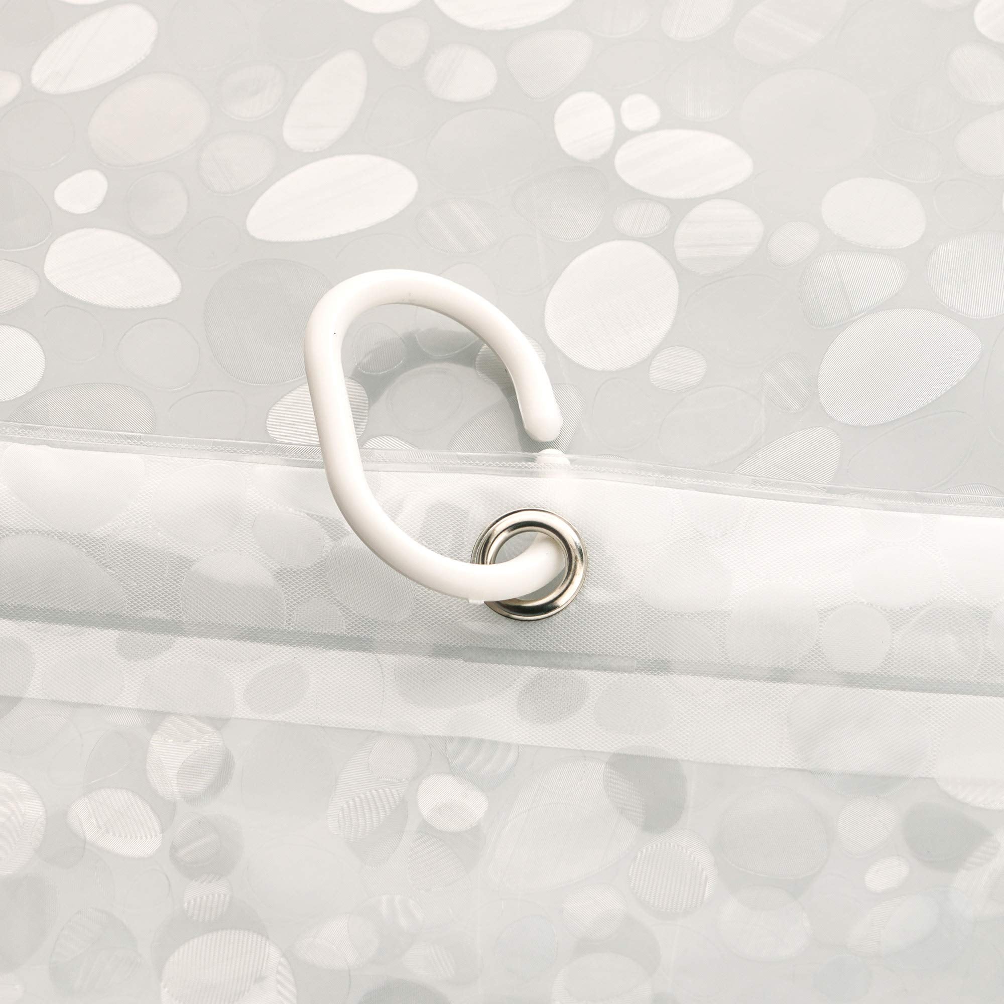 AooHome Eva Small 36x72 Inches Shower Liner, See Through Clear 8 Gauge Bathroom Curtain with Hooks, Bottom Magnets, Water Repellent, Heavy Duty, Rust Proof Grommets