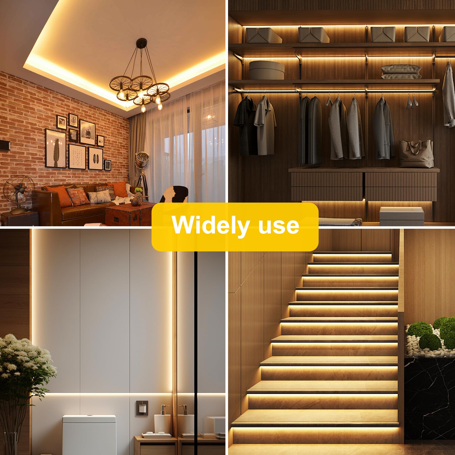 Pandery COB LED Strip,LED Strip Lights 3M/9.84ft,Touch Dimmable LED Strips,CRI90+,2700K Warm White cob led,960LEDs,24V LED Tape Lights,Indoor for Bedroom, Kitchen, TV, Mirror,Cabinet