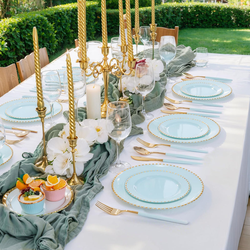 Supernal 102 Pcs Black and Gold Plastic Silverware Set,Heavy Duty Gold Disposable Cutlery for 34 Guests (34 Forks,34 Spoons,34 Knives),Elegant Plastic Flatware for Weddings,Parties & Upscale Events