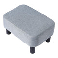 IBUYKE 16.54" Small Footstool, PU Faux Leather Step Stool, with Padded Seat Pine Wood Legs and Padded Rectangular Stool, for Bedroom, Black RF-BD210