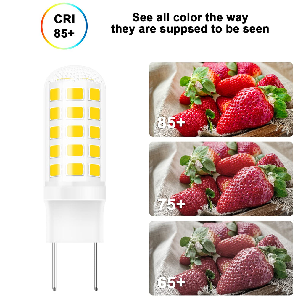 G8 LED Bulb 3W, WB25X10019 Halogen Bulb 20W Replacement for GE Microwave Oven Light, T4 JCD Type G8 Bi-Pin Base, 120 Volt, Daylight White 6000K, 2-Pack