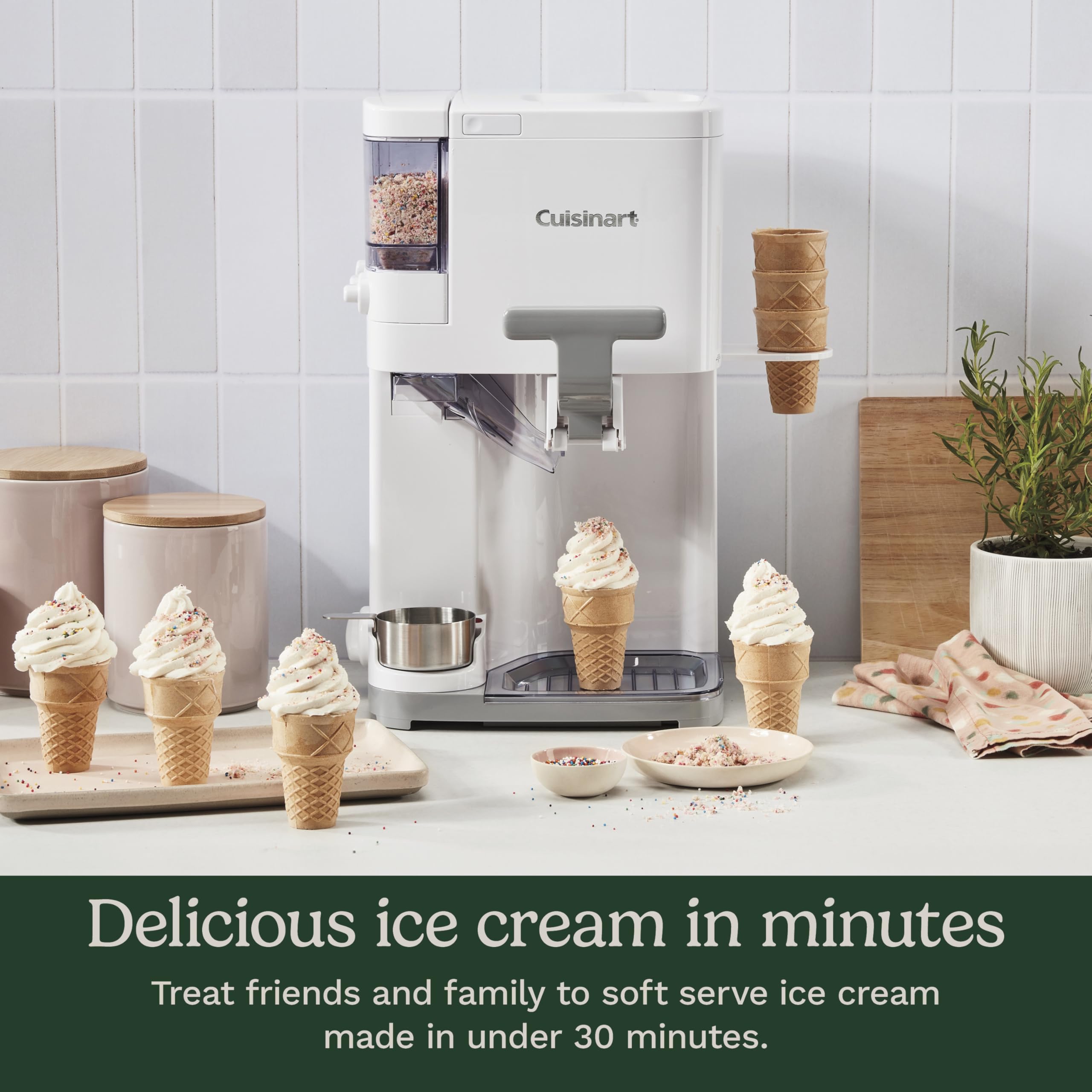 Cuisinart Ice Cream Maker Machine, 2-Quart Stainless Steel Frozen Yogurt, Gelato, Sorbet, Ready in 20 Minutes, LCD Screen and Timer (ICE-70C)