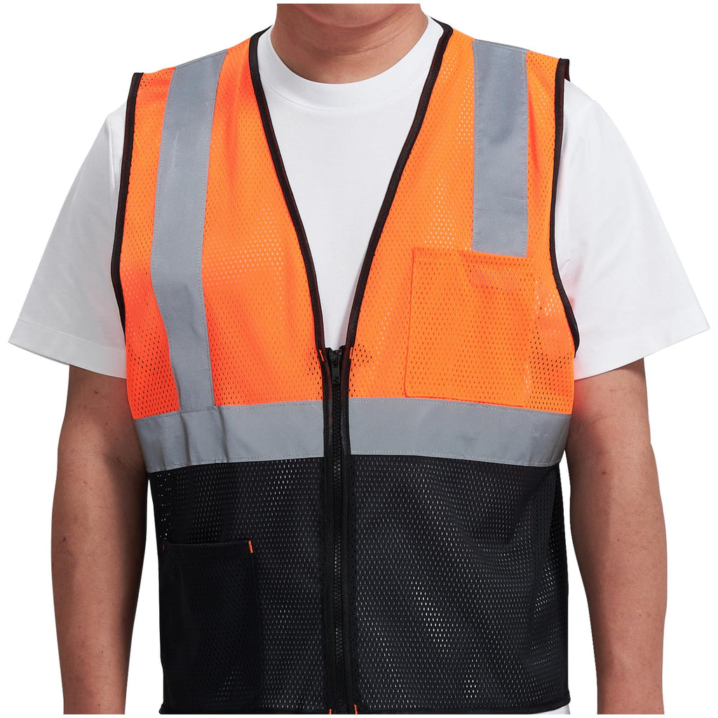 AYKRM 2 Pocket Mesh High Visibility Reflective Safety Vest for men & Women ANSI/ISEA 107 Standards