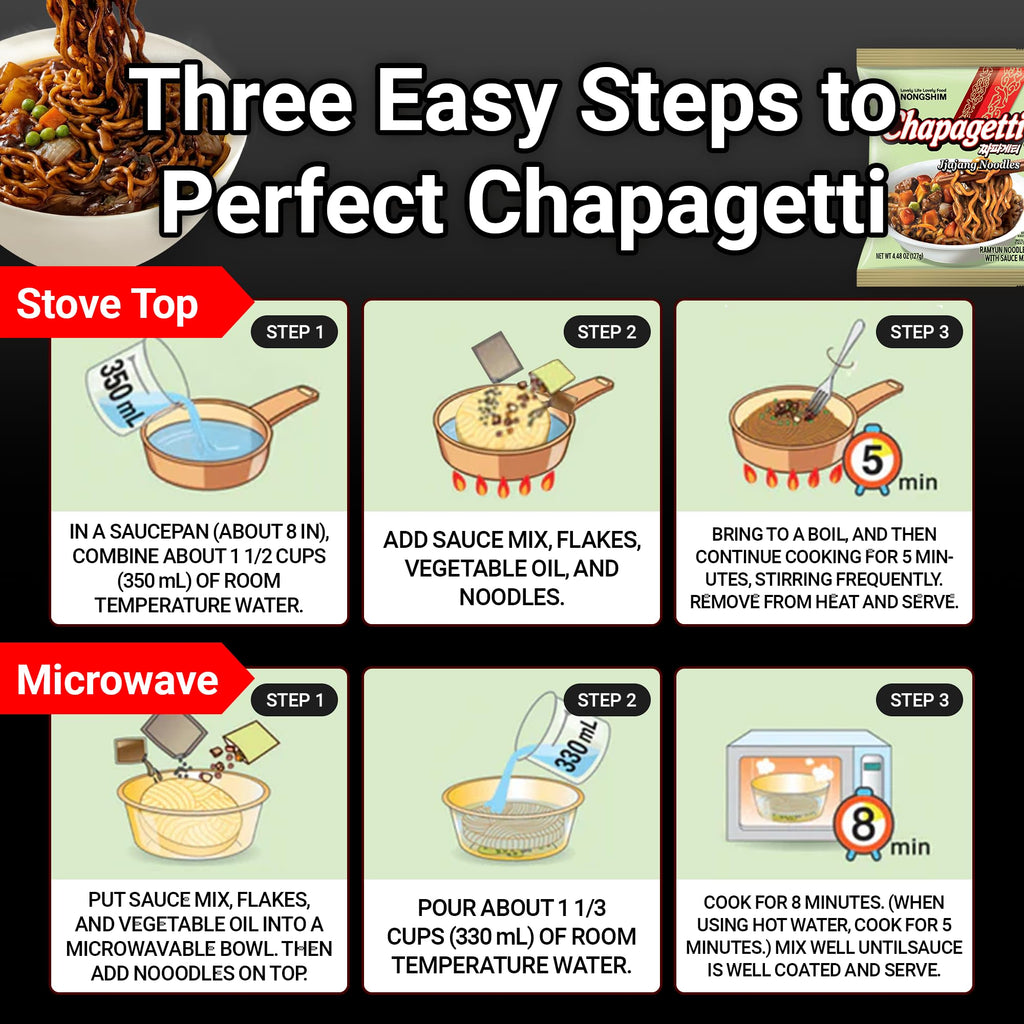 Nongshim Chapagetti Chajang Noodle, 4.5 Ounce (Pack of 4)