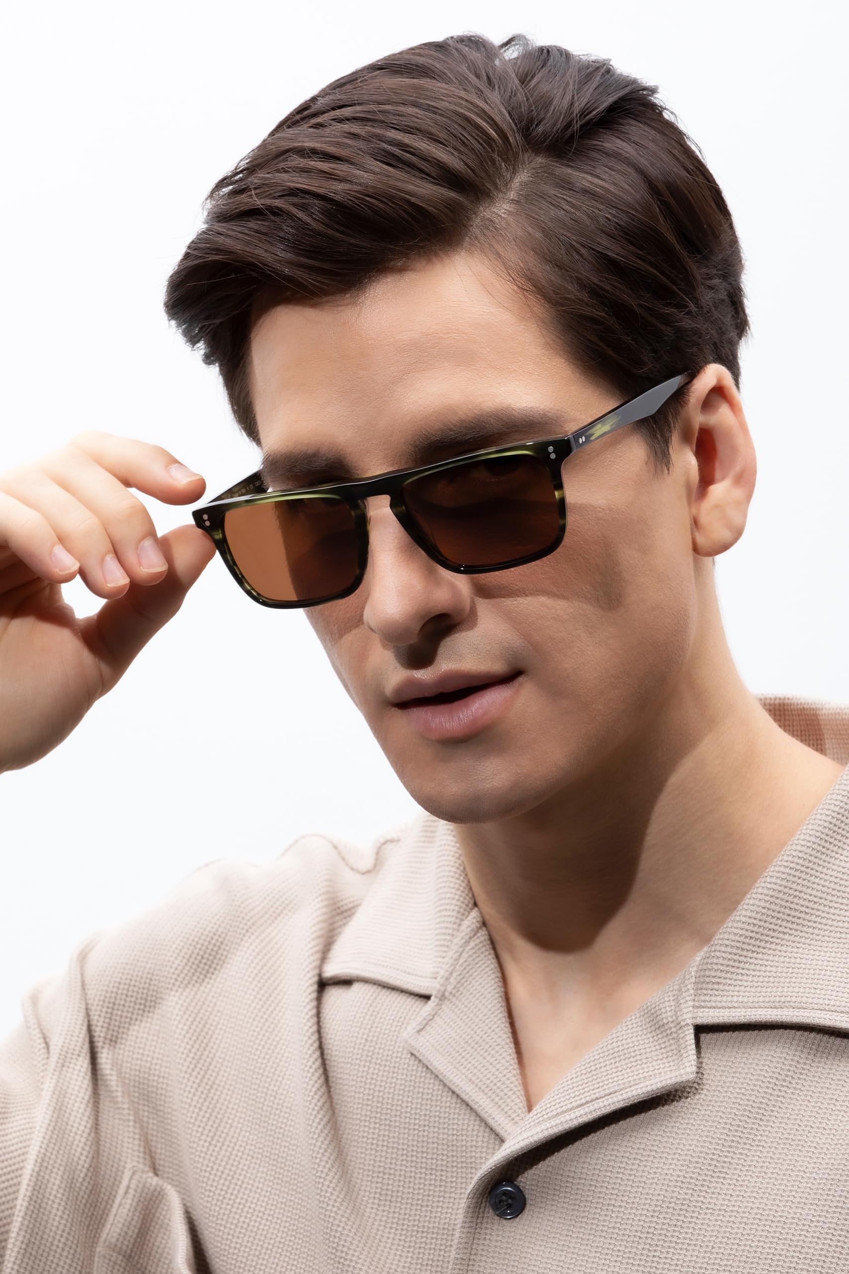 CARFIA Retro Polarized Sunglasses for Men UV Protection Hand-crafted Acetate Frame Fashion Cool Sun Glasses CA53572