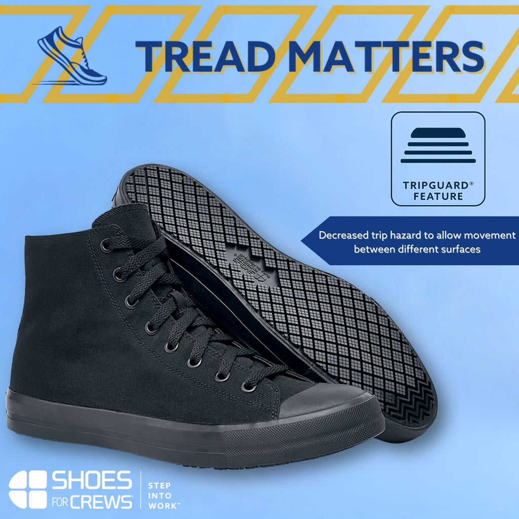 Shoes for Crews Unisex Slip-Resistant High-Top Work Sneakers – Comfortable, Water-Resistant Women's & Men's Shoes for Hospitality, Administrative Roles & More - Pembroke