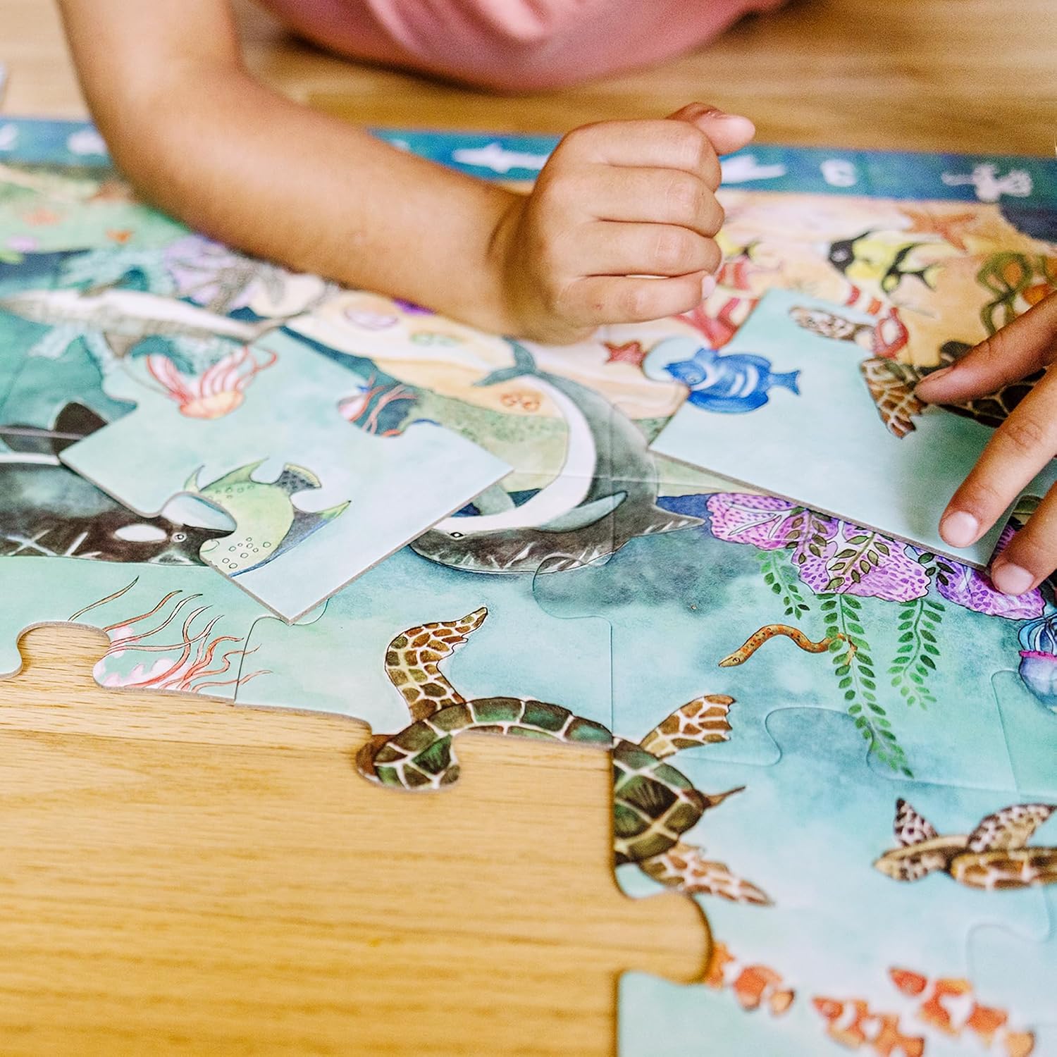 Melissa & Doug Search and Find Beneath The Waves Floor Puzzle (48 pcs, Over 4 feet Long) - FSC Certified