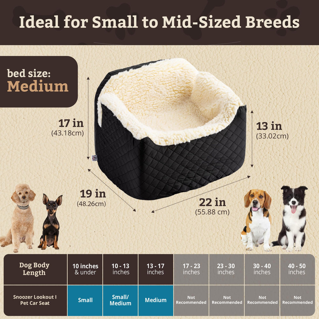 SNOOZER PET Products Lookout 1 Dog CAR SEAT, Birch Diamond, Small