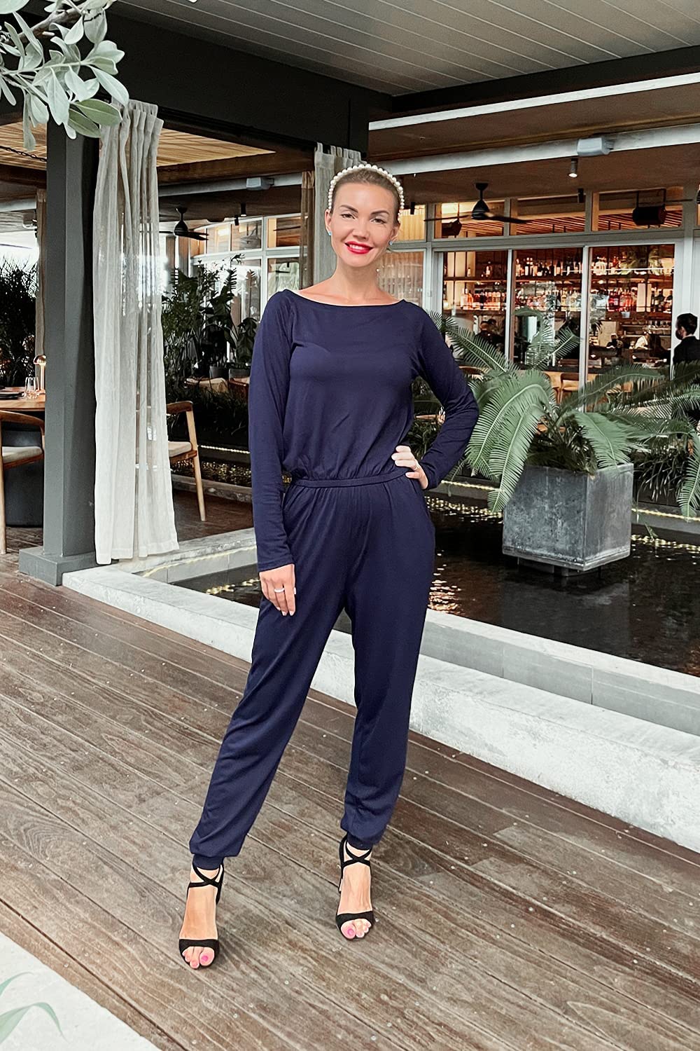 PRETTYGARDEN Jumpsuits for Women Casual 2026 Fall Long Sleeve Off Shoulder Rompers One Piece Travel Outfits Fashion Clothing
