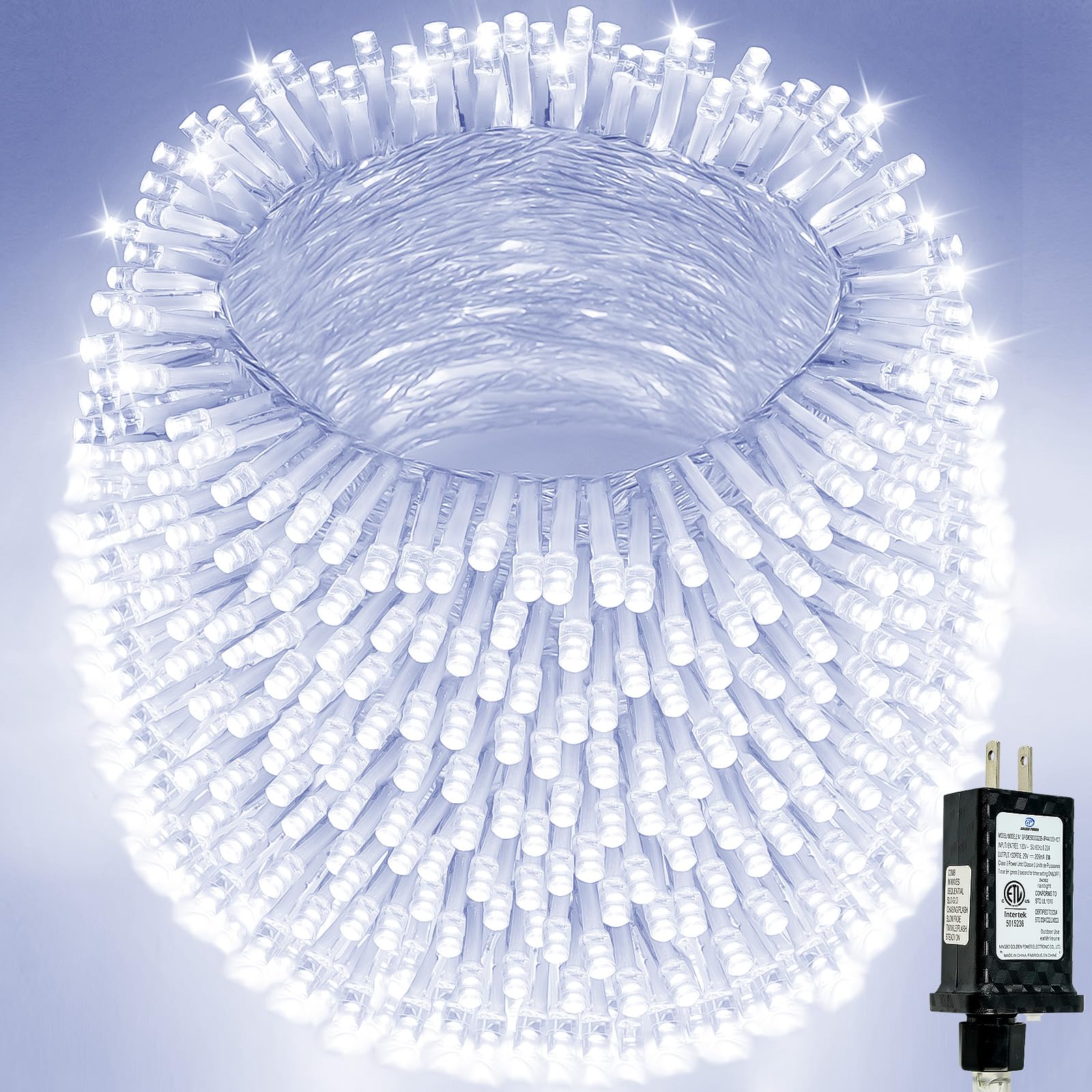 Connectable 100 LED String Lights Indoor Outdoor, 33FT Warm White Christmas Lights Waterproof, 13 Modes with Timer, Twinkle Fairy Lights Plug in Clear Wire for Christmas Tree, Bedroom, Classroom Decor