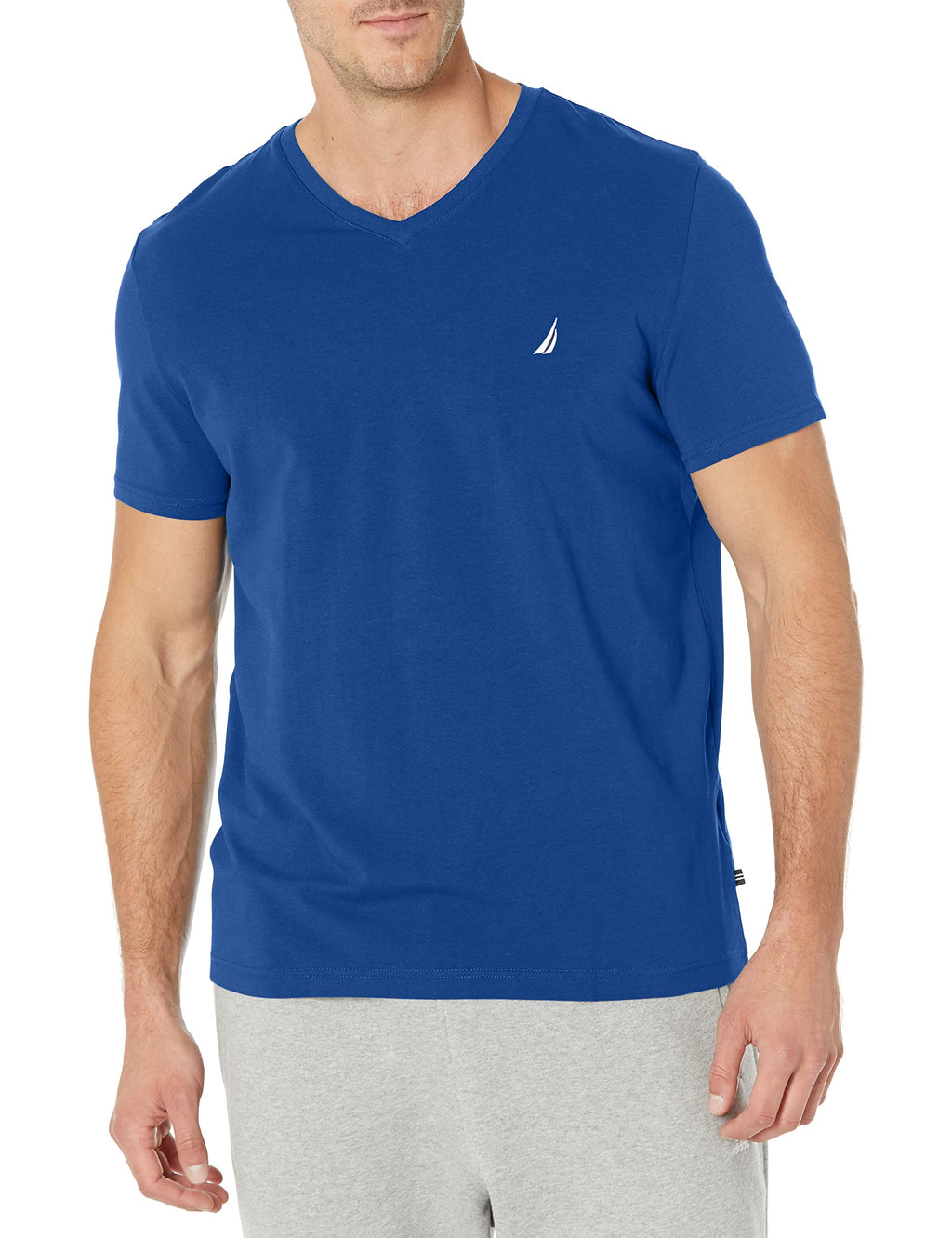 Nautica Mens Short Sleeve Solid Slim Fit V-Neck T-Shirt