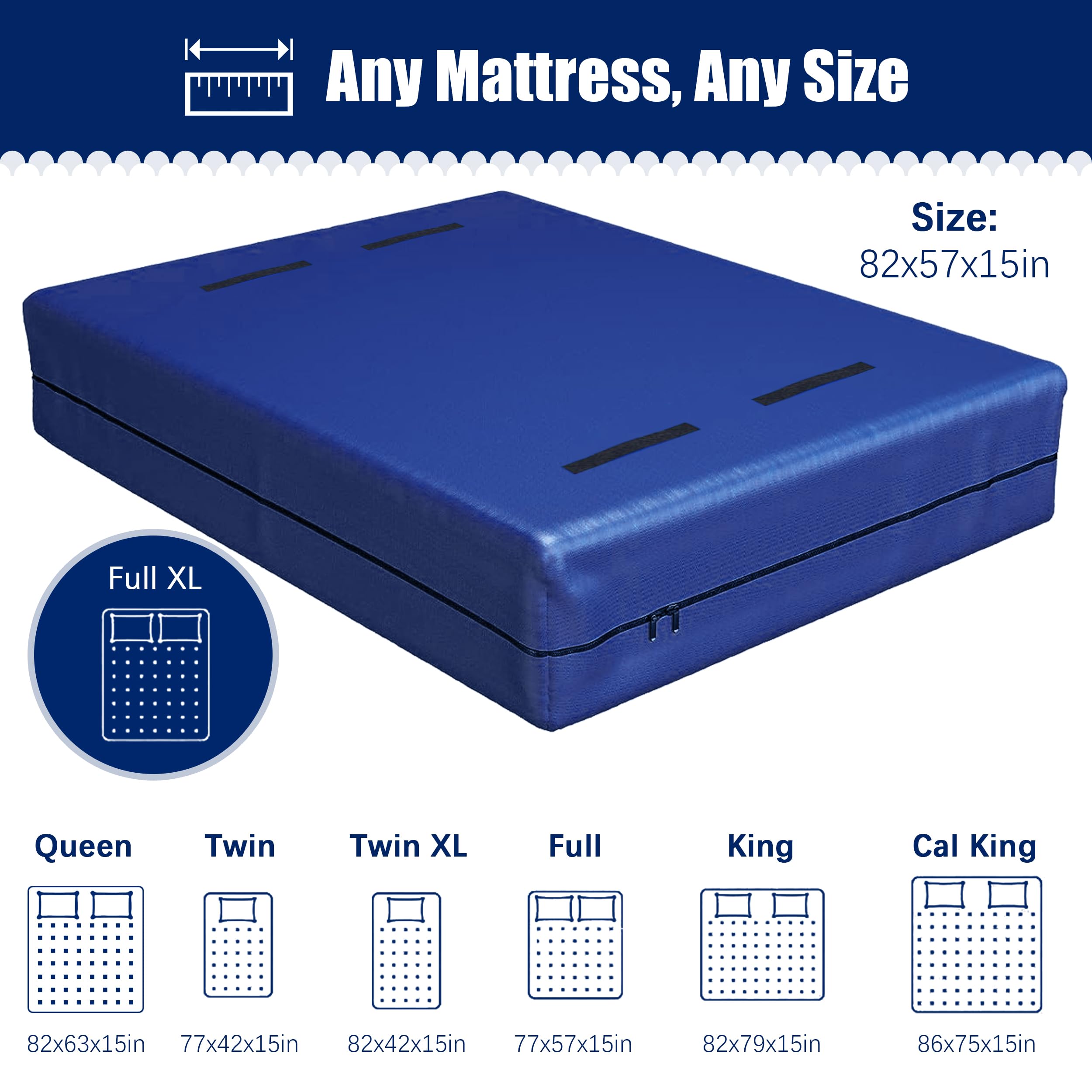 Cosy Family Mattress Bags for Moving with 8 Handles - 170GSM Extra-Thick Mattress Bag for Moving Supplies - Reusable Mattress Cover Protector Storage with Zipper - Queen Size - Blue (Pack of 2)