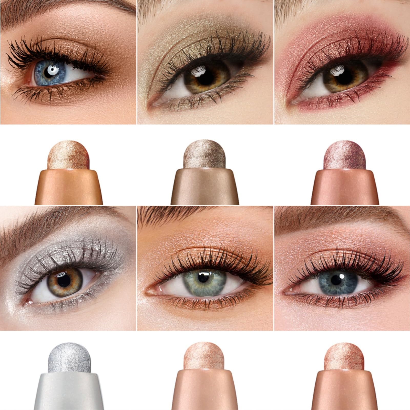 Eyeshadow Stick Set, 2 Colors Matte Professional Bright-Colored Contouring and Highlight Eyeshadow Stick, Cream Waterproof Long Lasting High Pigmented Eye Shadow