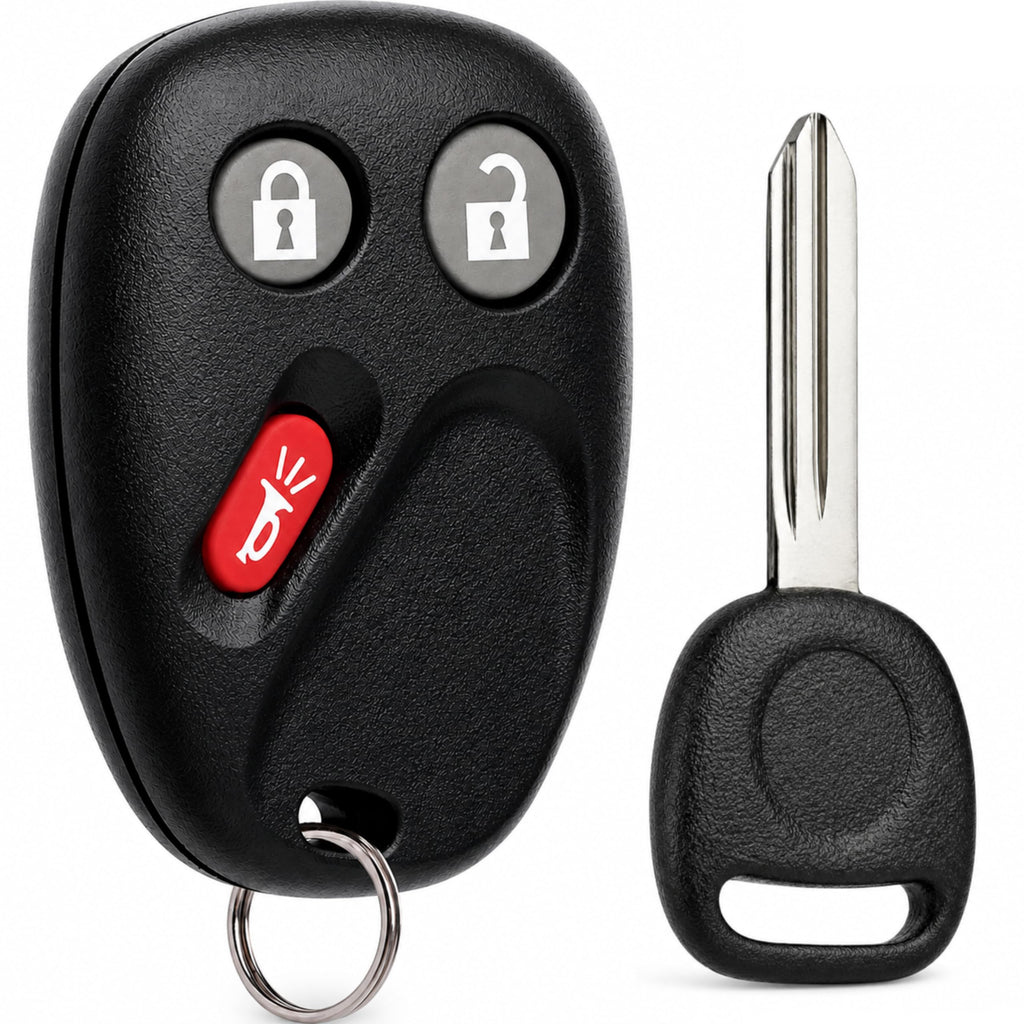 Key Fob Keyless Entry Remote with Ignition Key fits 2003-2006 Chevy Avalanche Equinox Silverado SSR Suburban Tahoe / GMC Sierra Yukon / Hummer H2 / Pontiac Torrent / Saturn Vue (LHJ011)