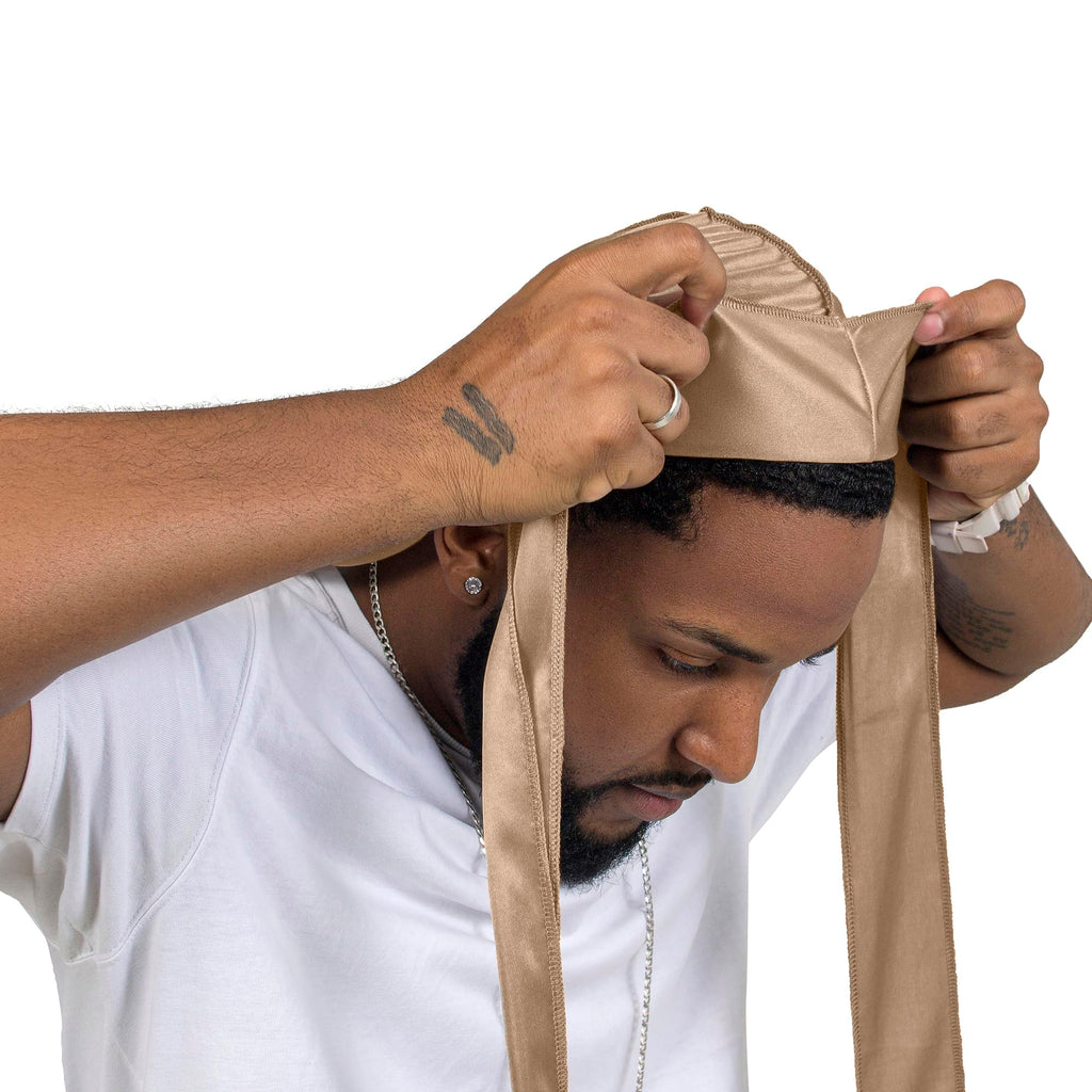 4PCS Silky Durags for Men Women 360 Waves with 1 Wave Cap, Silky Satin Durag Extra Long Tails