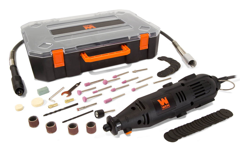 WEN 20V Max Cordless Variable Speed Rotary Tool Station with Flex Shaft, 40 Accessories, 2Ah Li-Ion Battery, and Charger (20923)
