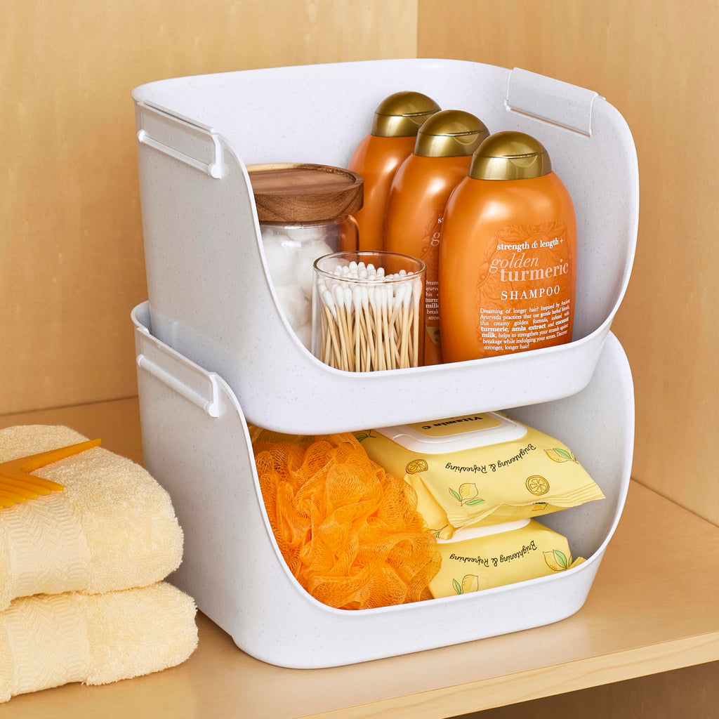 YouCopia ShelfBin Packet Organizer, 4-Tier Stairstep Raised Divided Bin, BPA-Free Storage Caddy for Kitchen Pantry and Cabinet Organization, Tea Bags, Medicine, and More